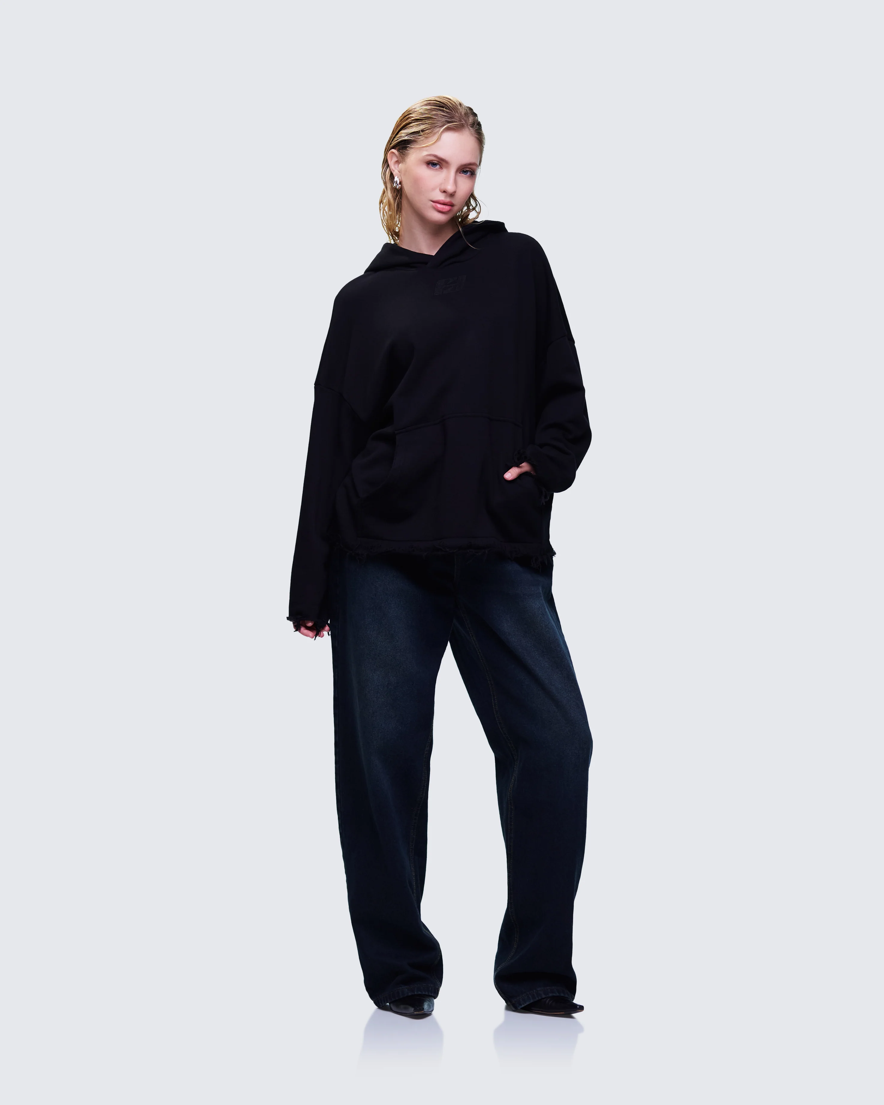 Aaralyn Black Distressed Hoodie - Image 5