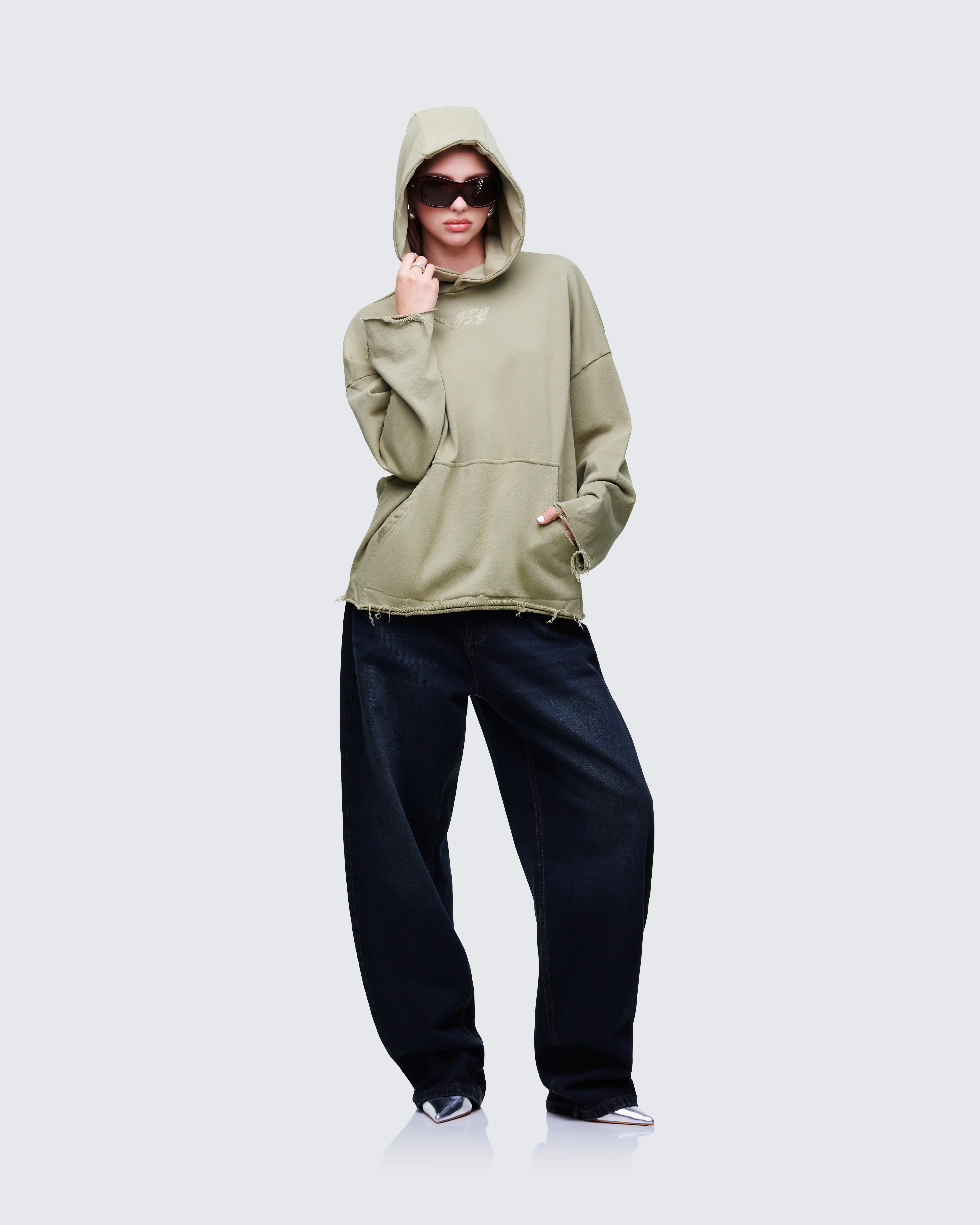 Aaralyn Green Distressed Hoodie - Image 5
