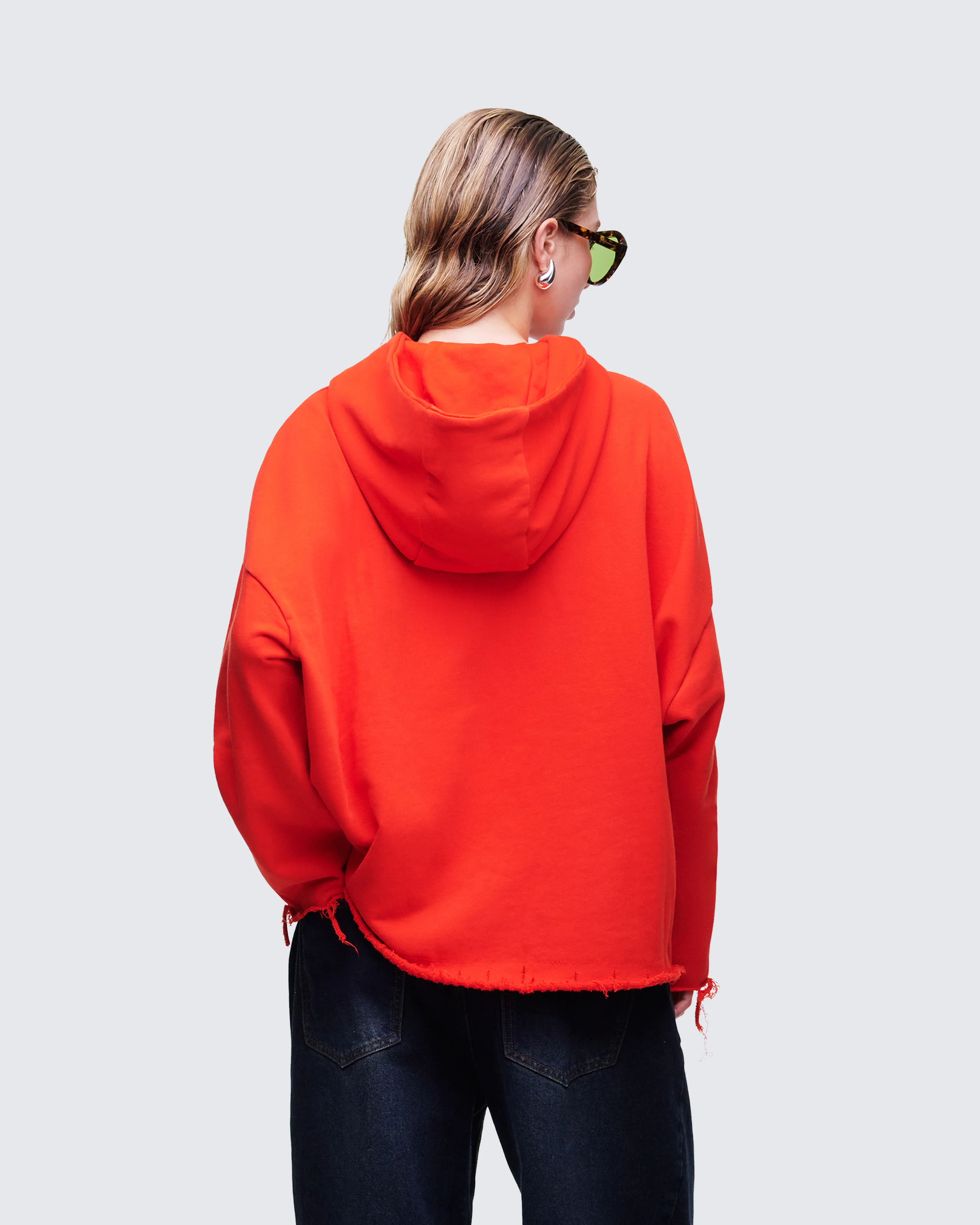 Aaralyn Red Distressed Hoodie - Image 4