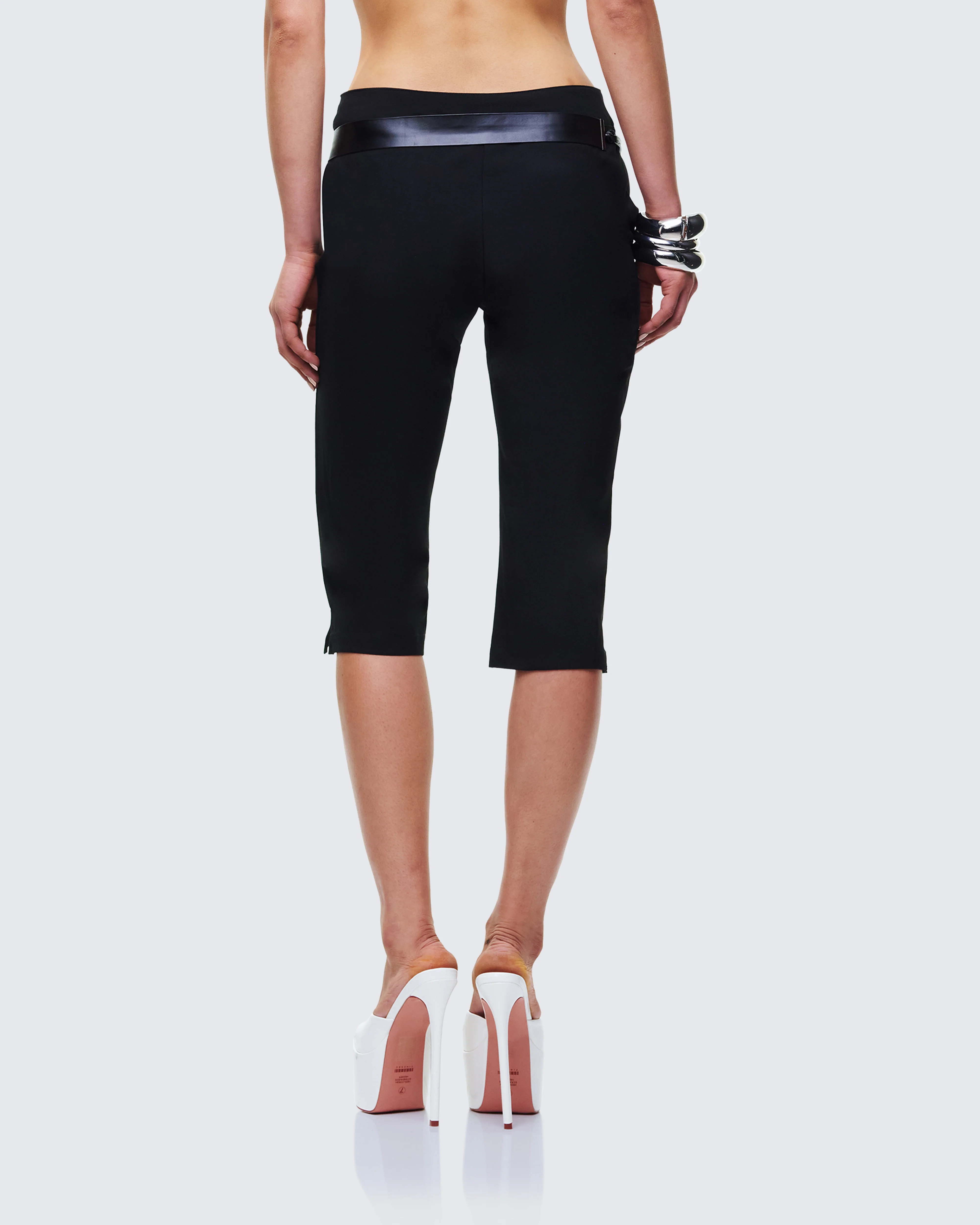 Abeni Black Faux Leather Ring Belt - Image 4