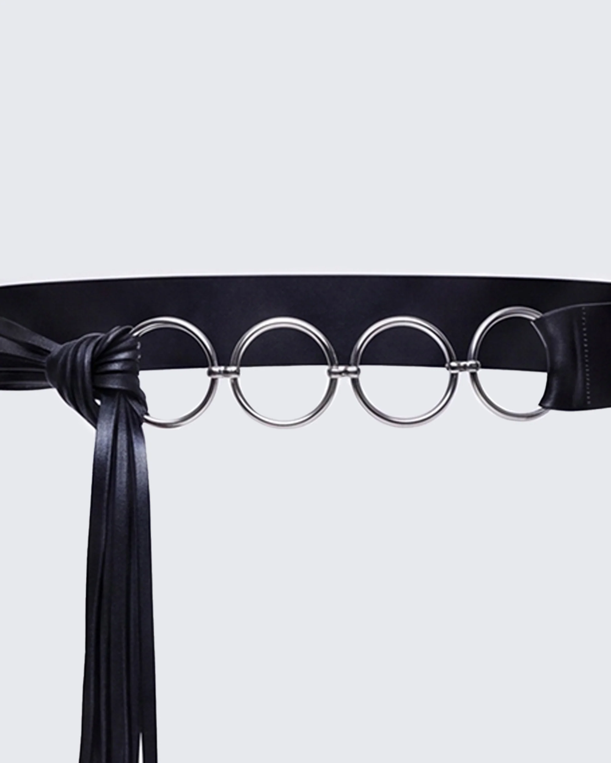 Abeni Black Faux Leather Ring Belt - Image 5