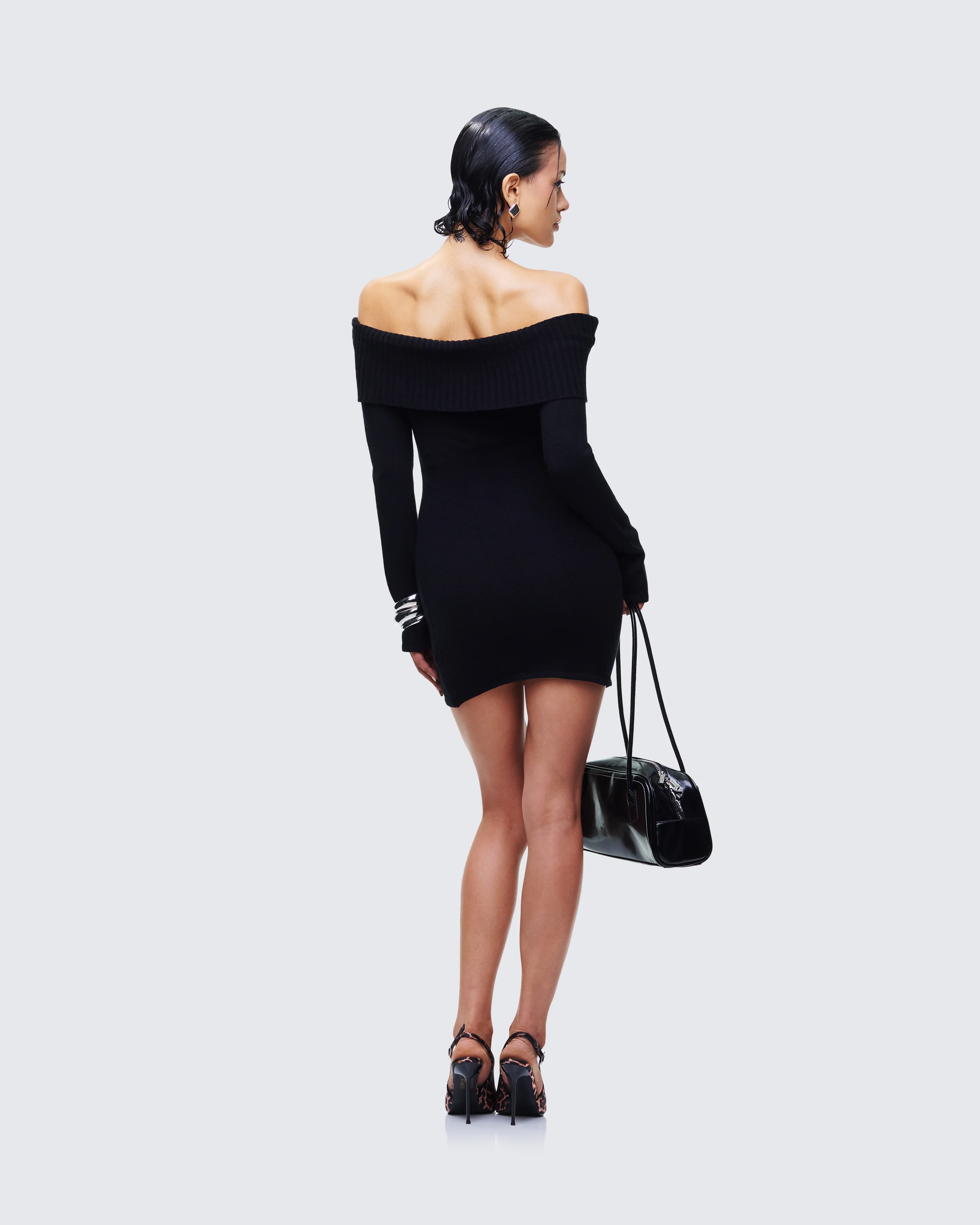 Abeni Black Sweater Mini Dress - Image 6