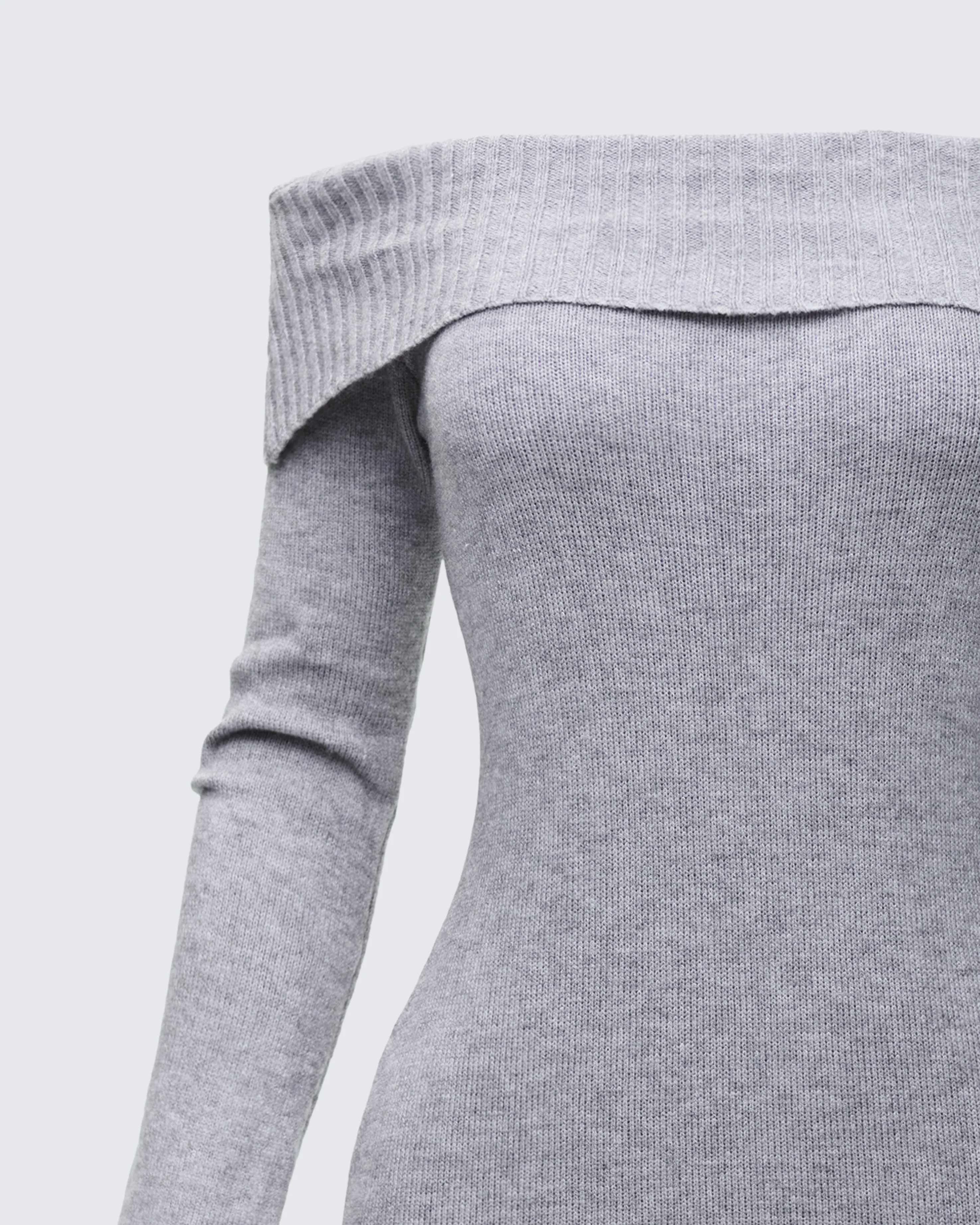 Abeni Grey Sweater Mini Dress - Image 6