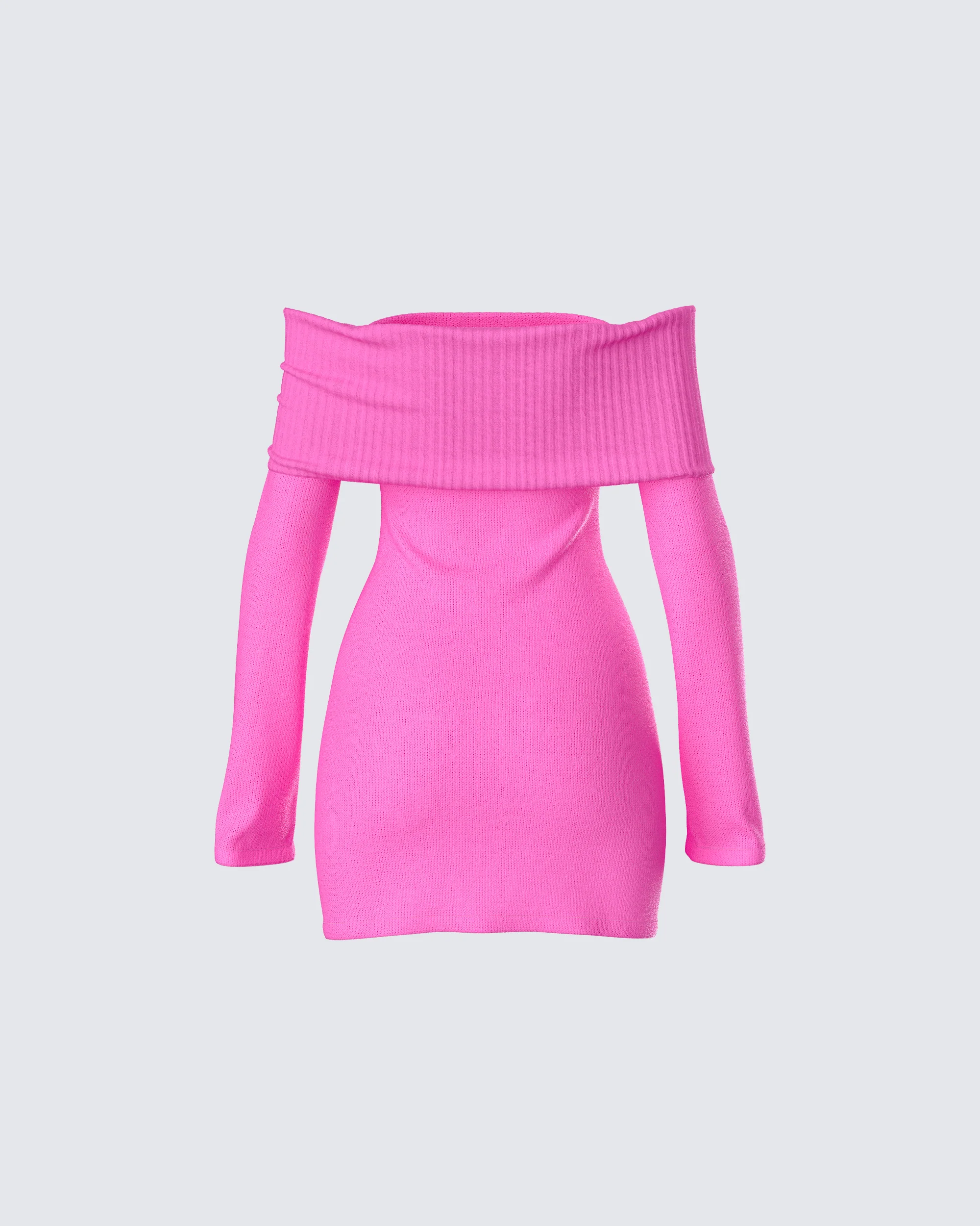 Abeni Pink Sweater Mini Dress - Image 3