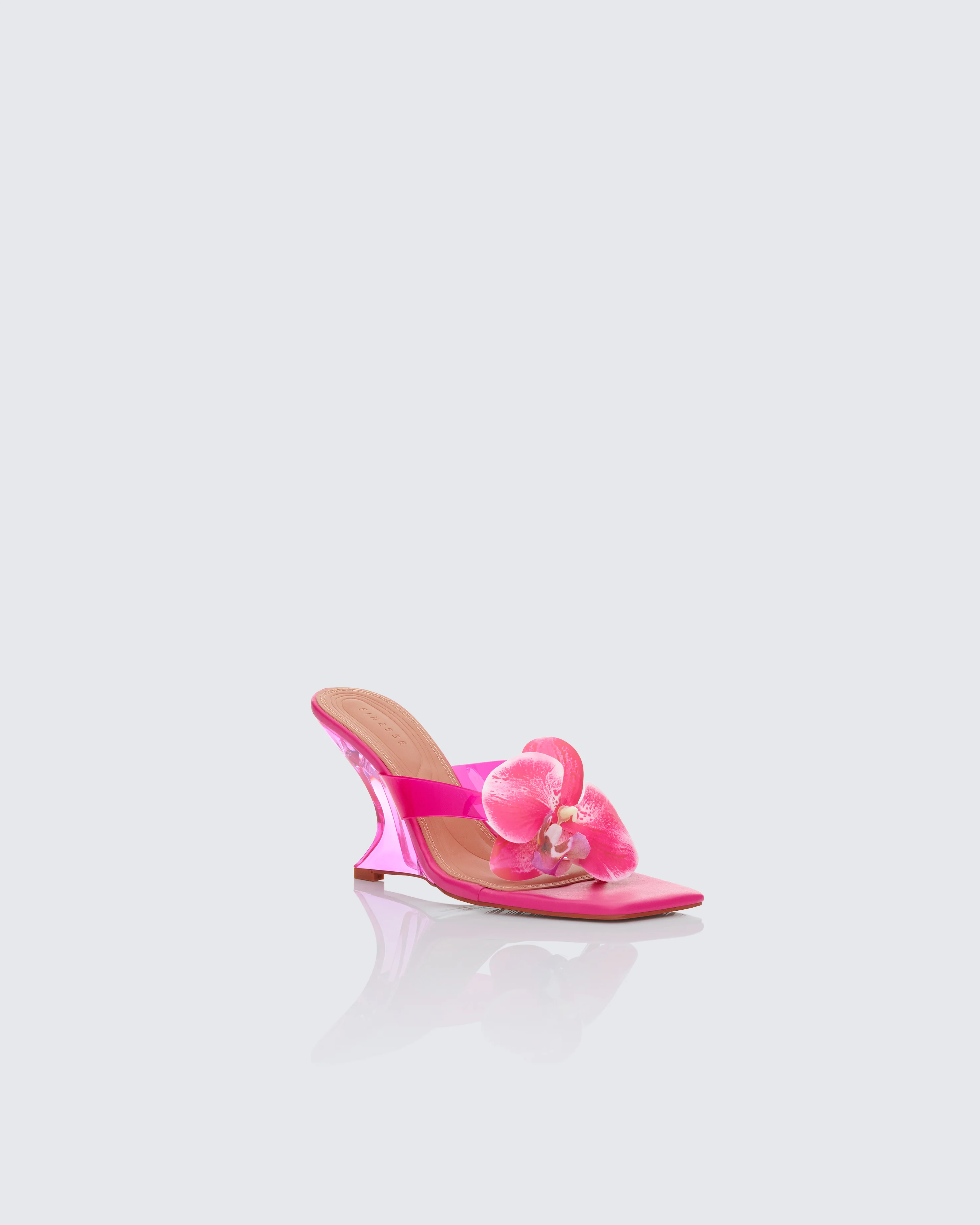 Abigail Pink Perspex Wedge Sandal - Image 2