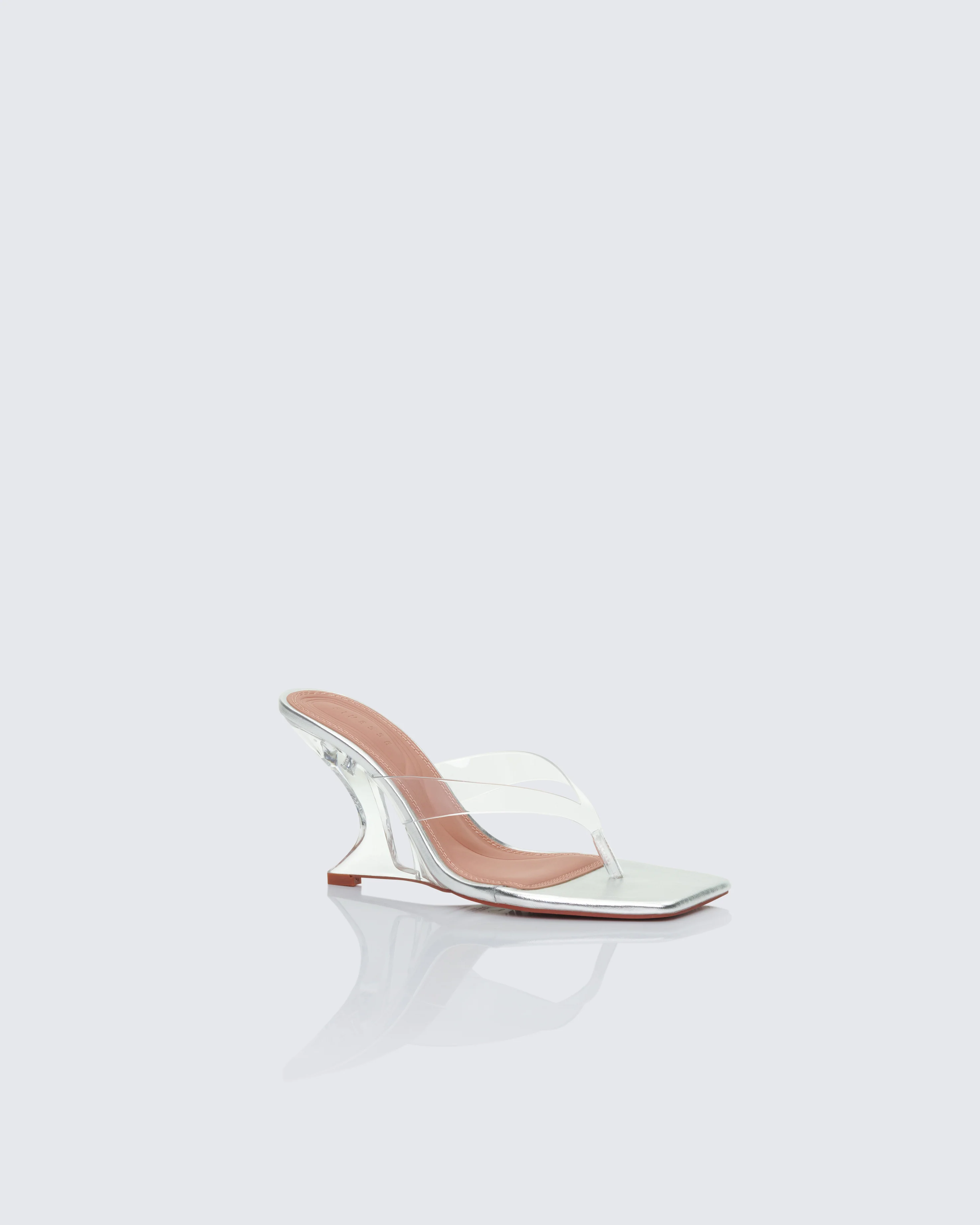 Abigail Silver Perspex Wedge Sandal - Image 2