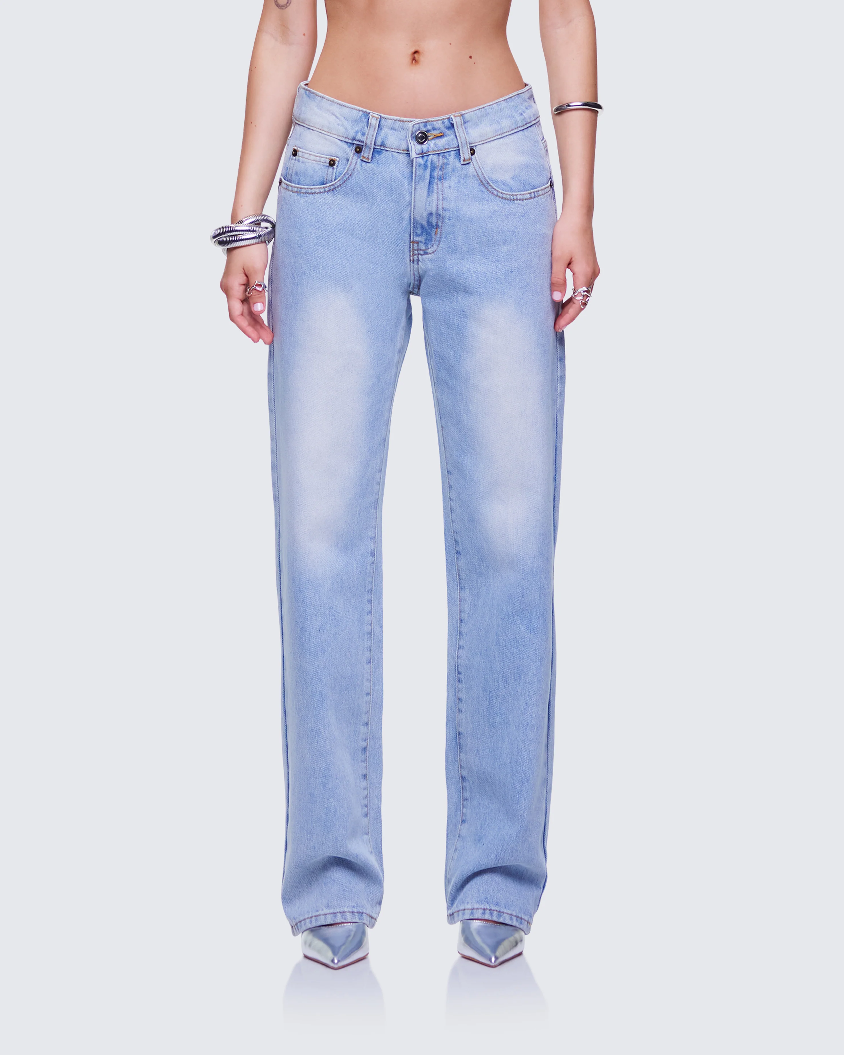 Achara Blue Denim Low Rise Jean - Image 2