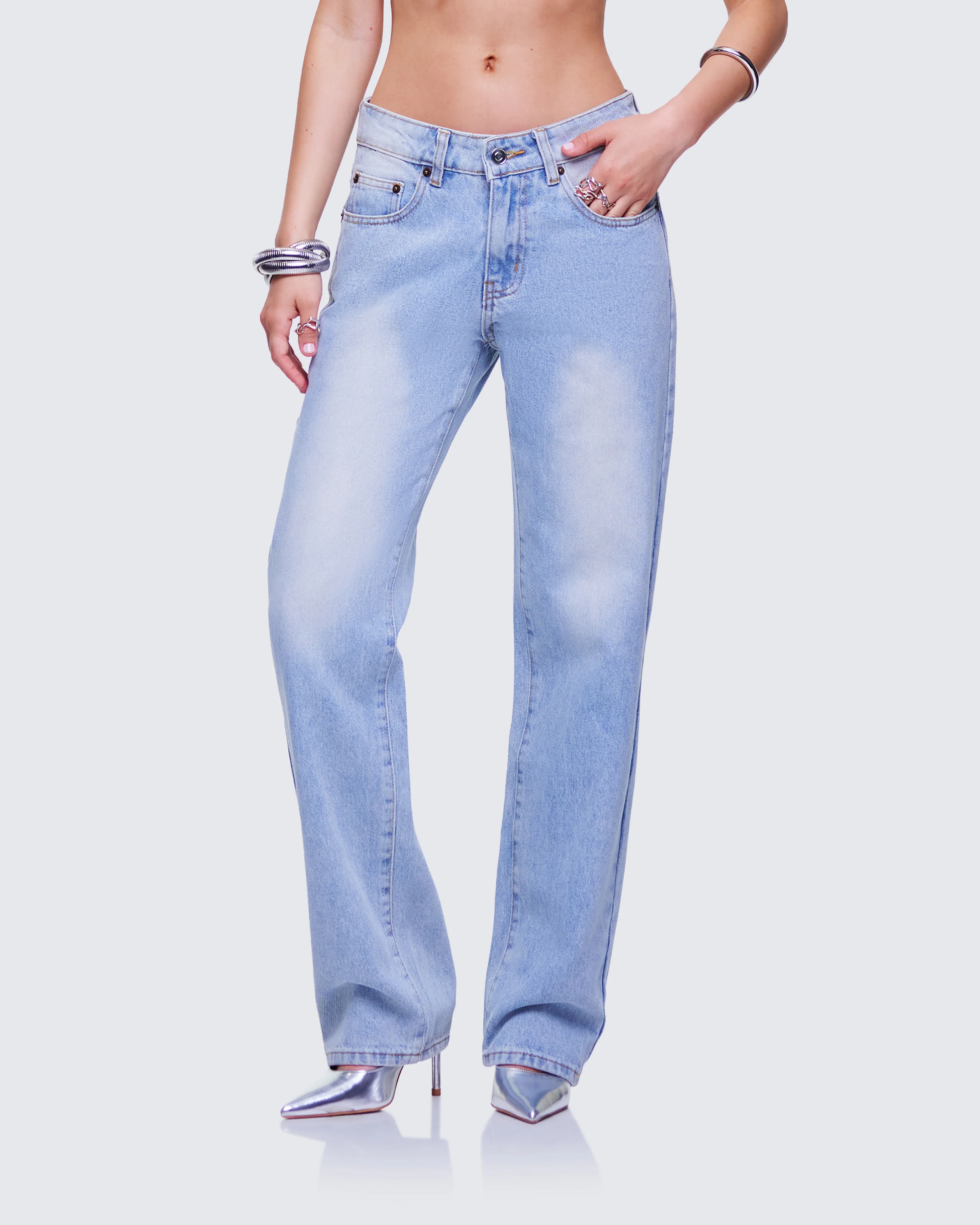 Achara Blue Denim Low Rise Jean - Image 3