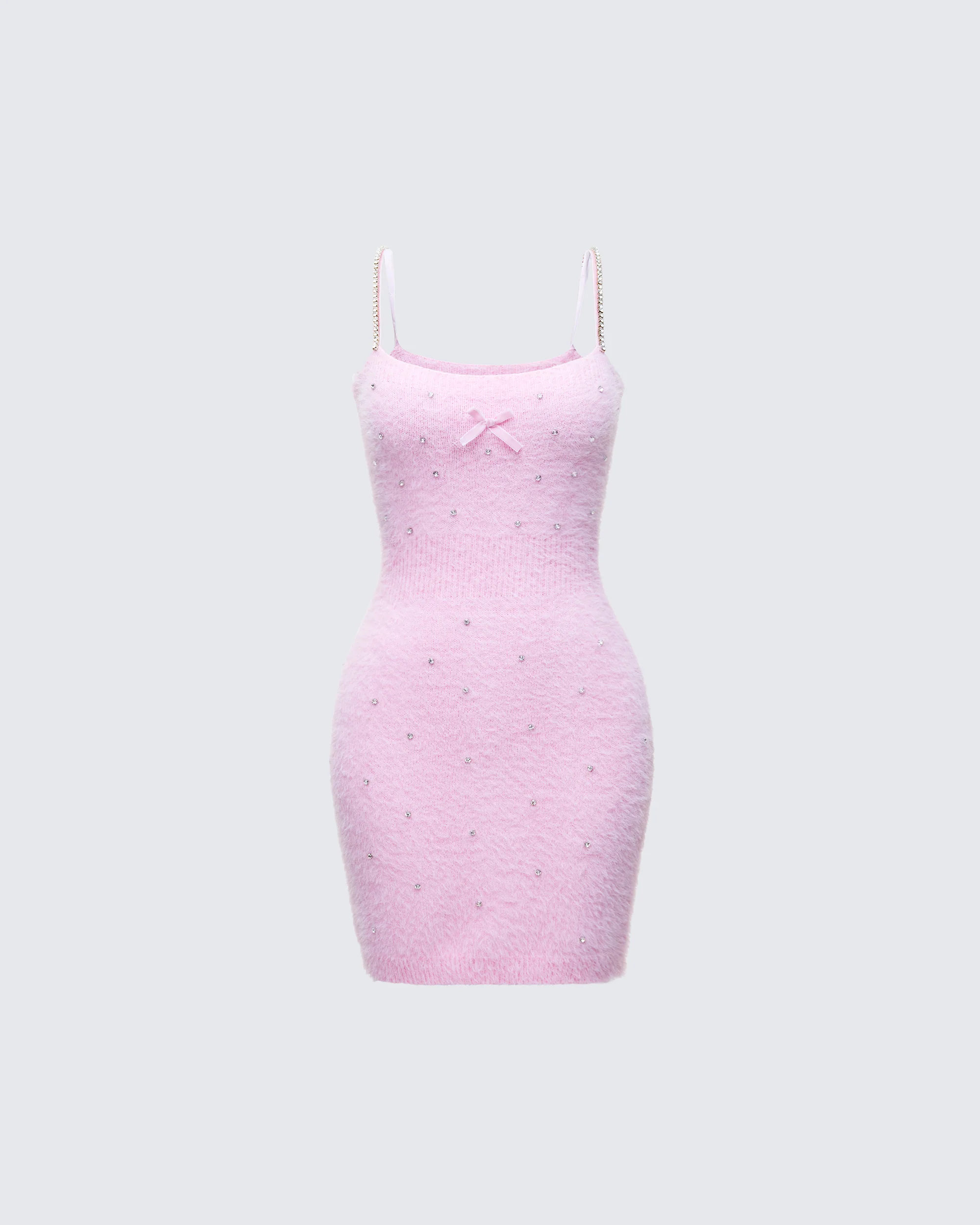 Adi Pink Fuzzy Knit Mini Dress