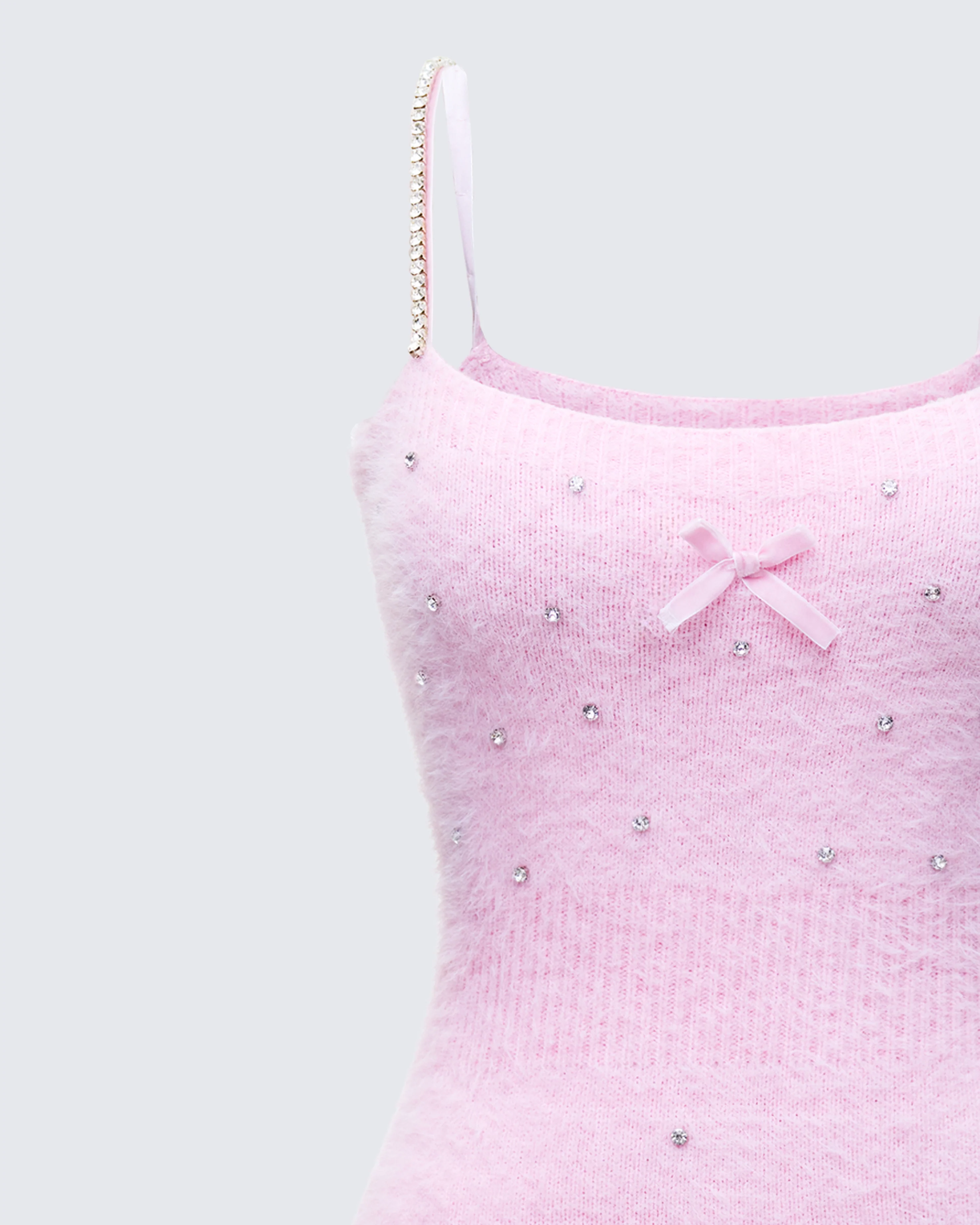 Adi Pink Fuzzy Knit Mini Dress - Image 6