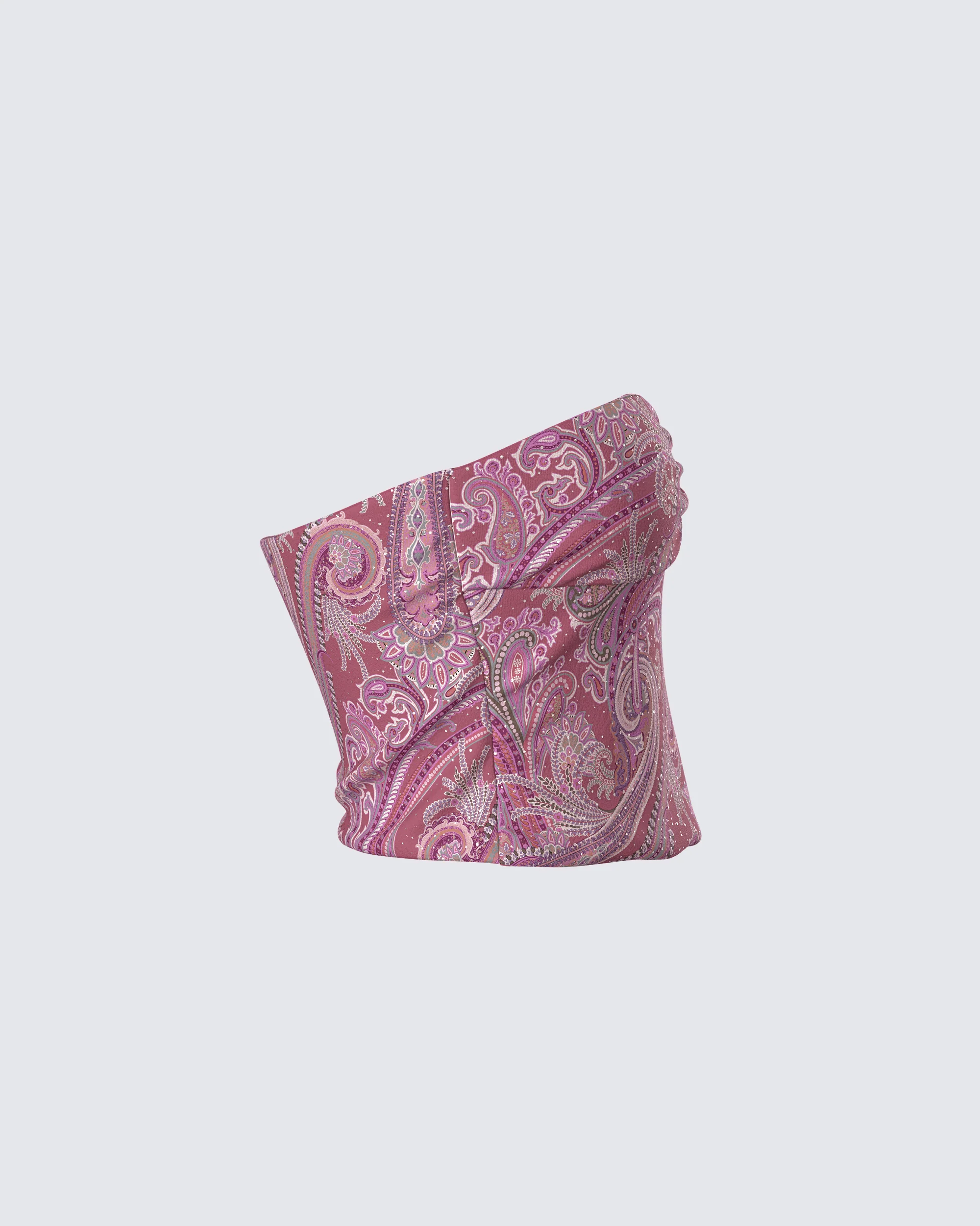 Adley Paisley Mesh Tube Top - Image 2