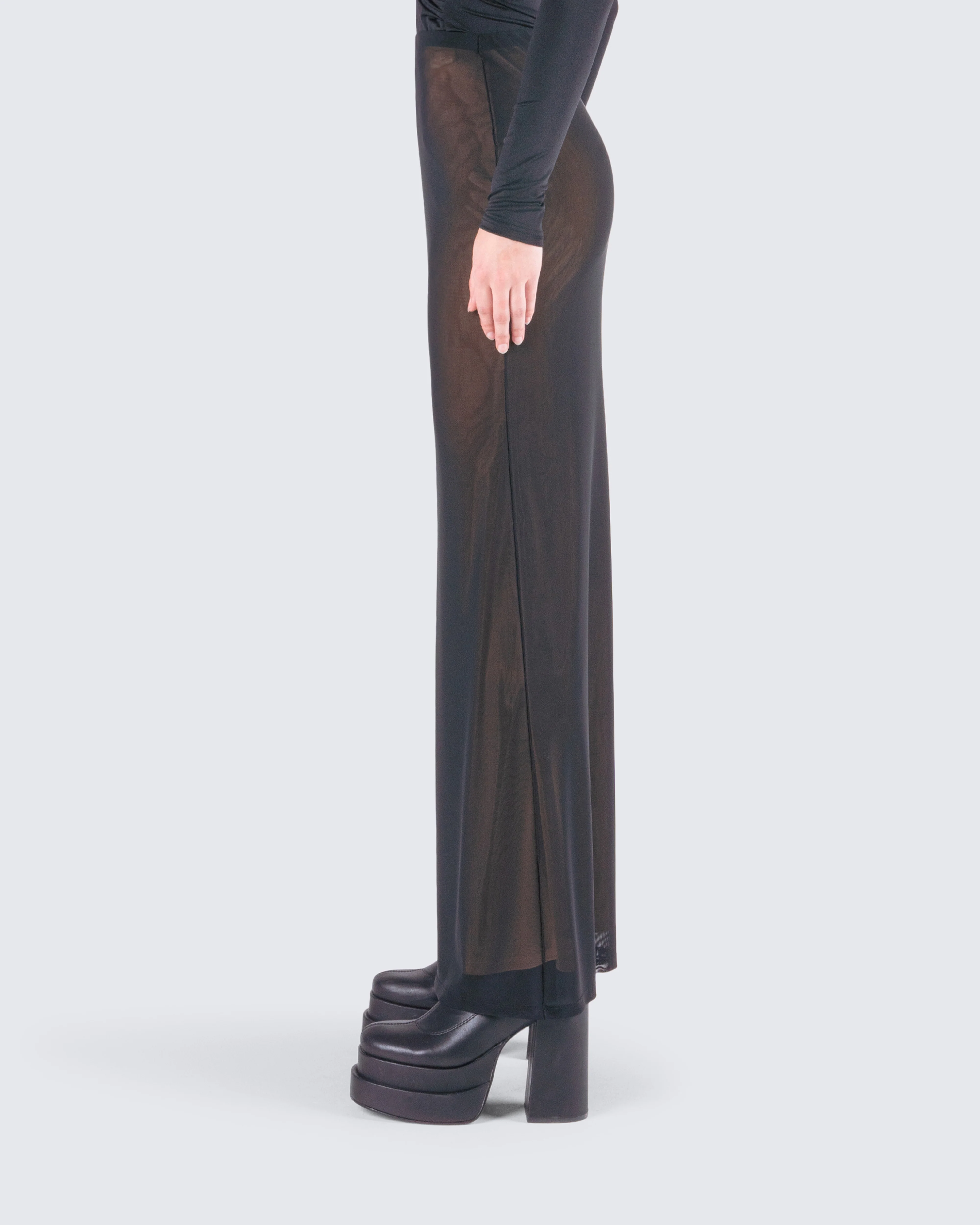 Aela Black Mesh Maxi Skirt - Image 6