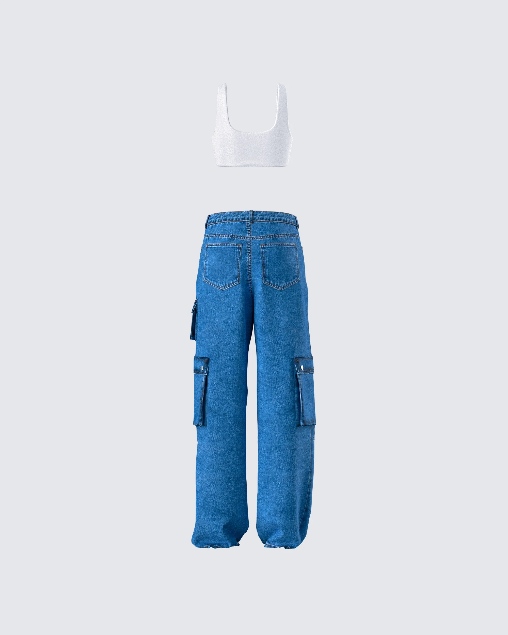 Agnetha Denim Cargo Set - Image 3
