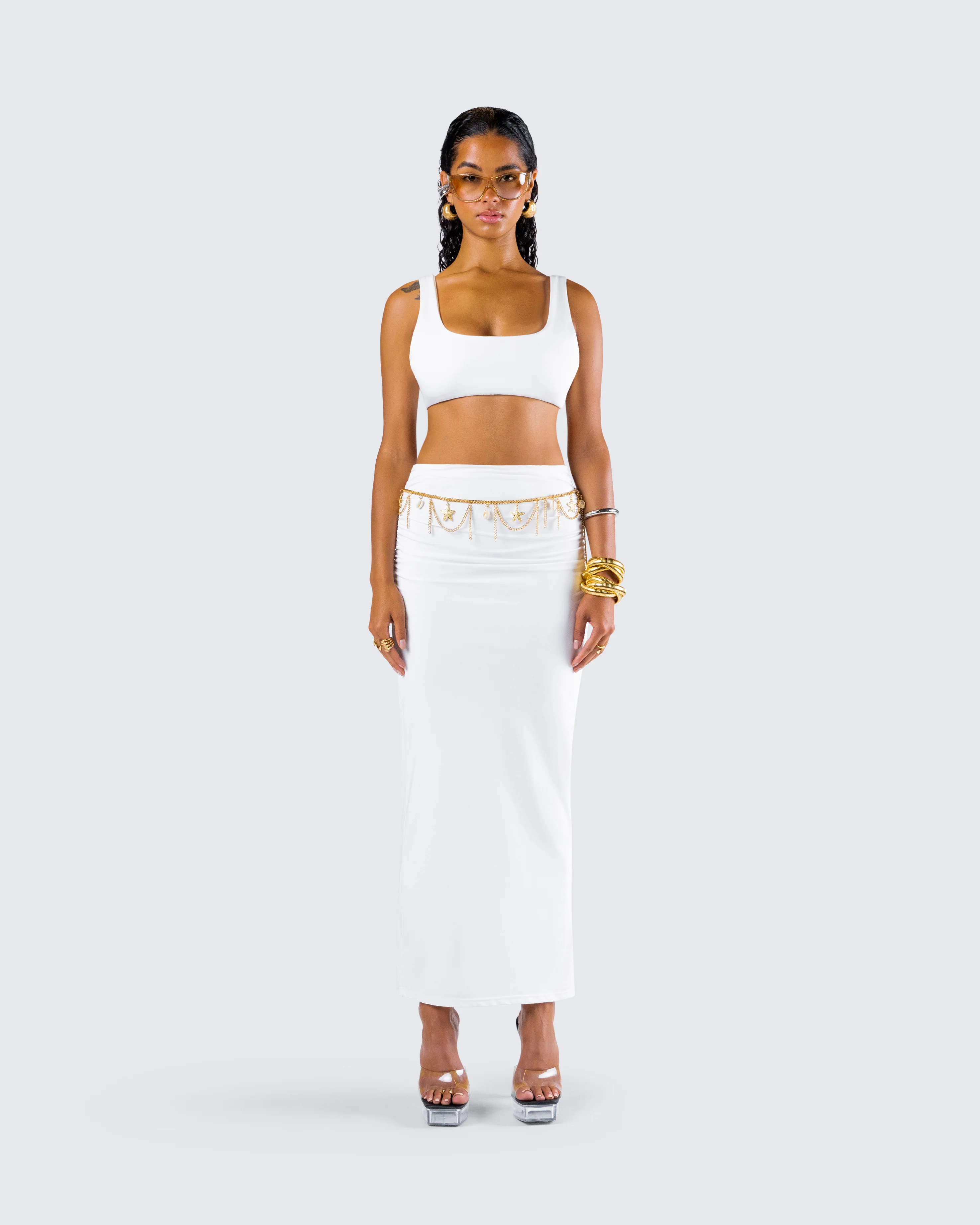 Agnetha White Maxi Set - Image 4