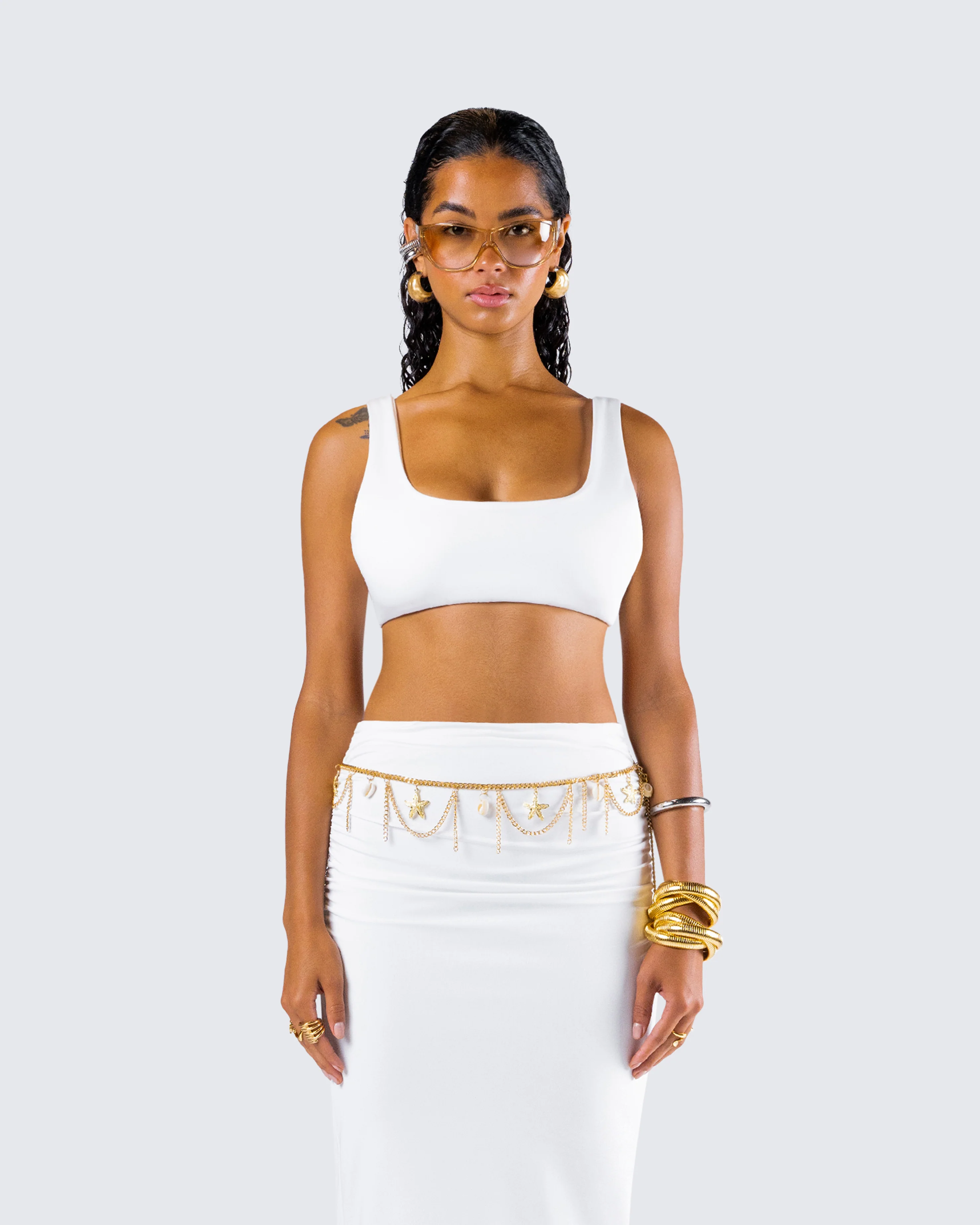 Agnetha White Jersey Bra Top - Image 4
