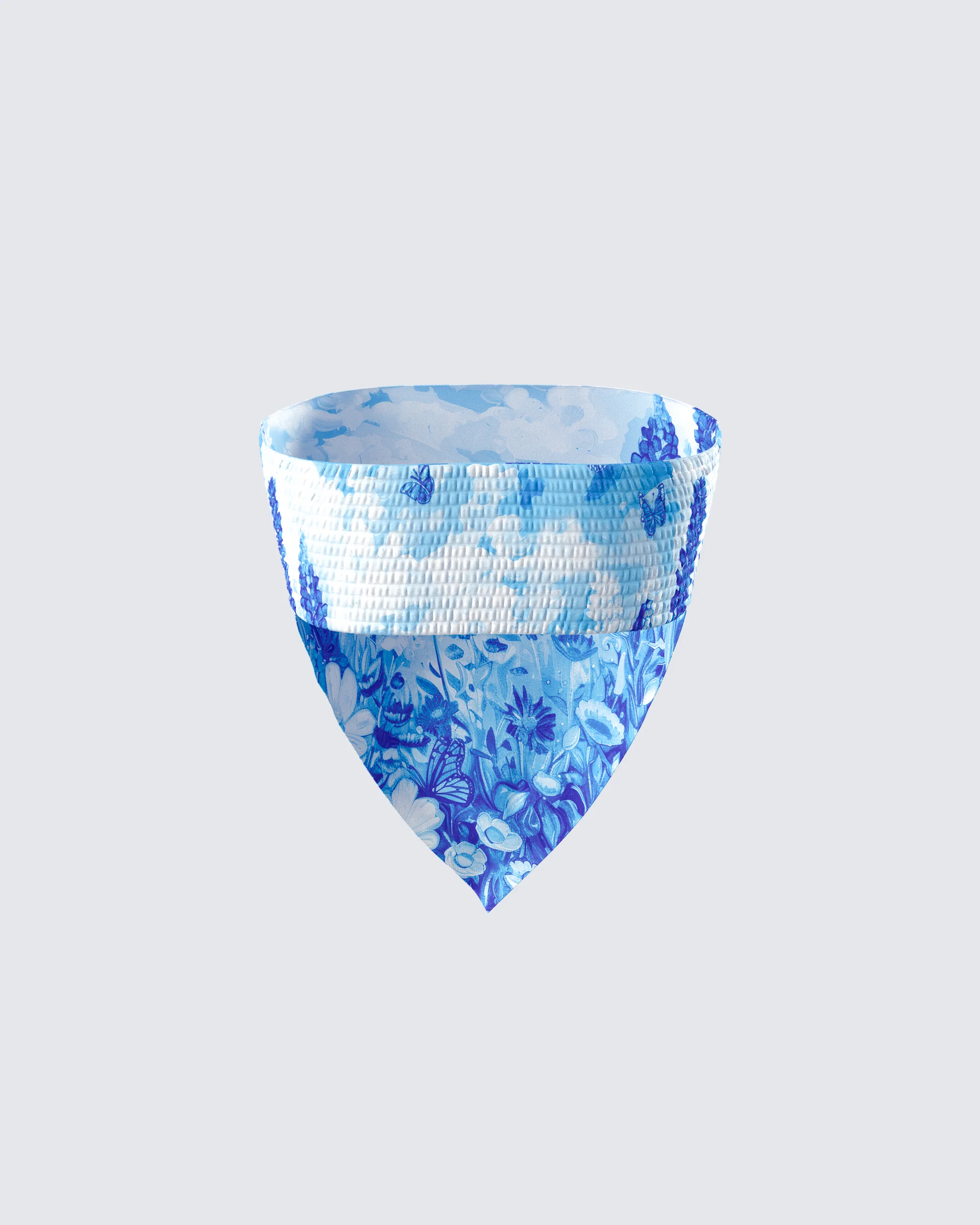 Ahmeira Blue Floral Print Tube Top - Image 3