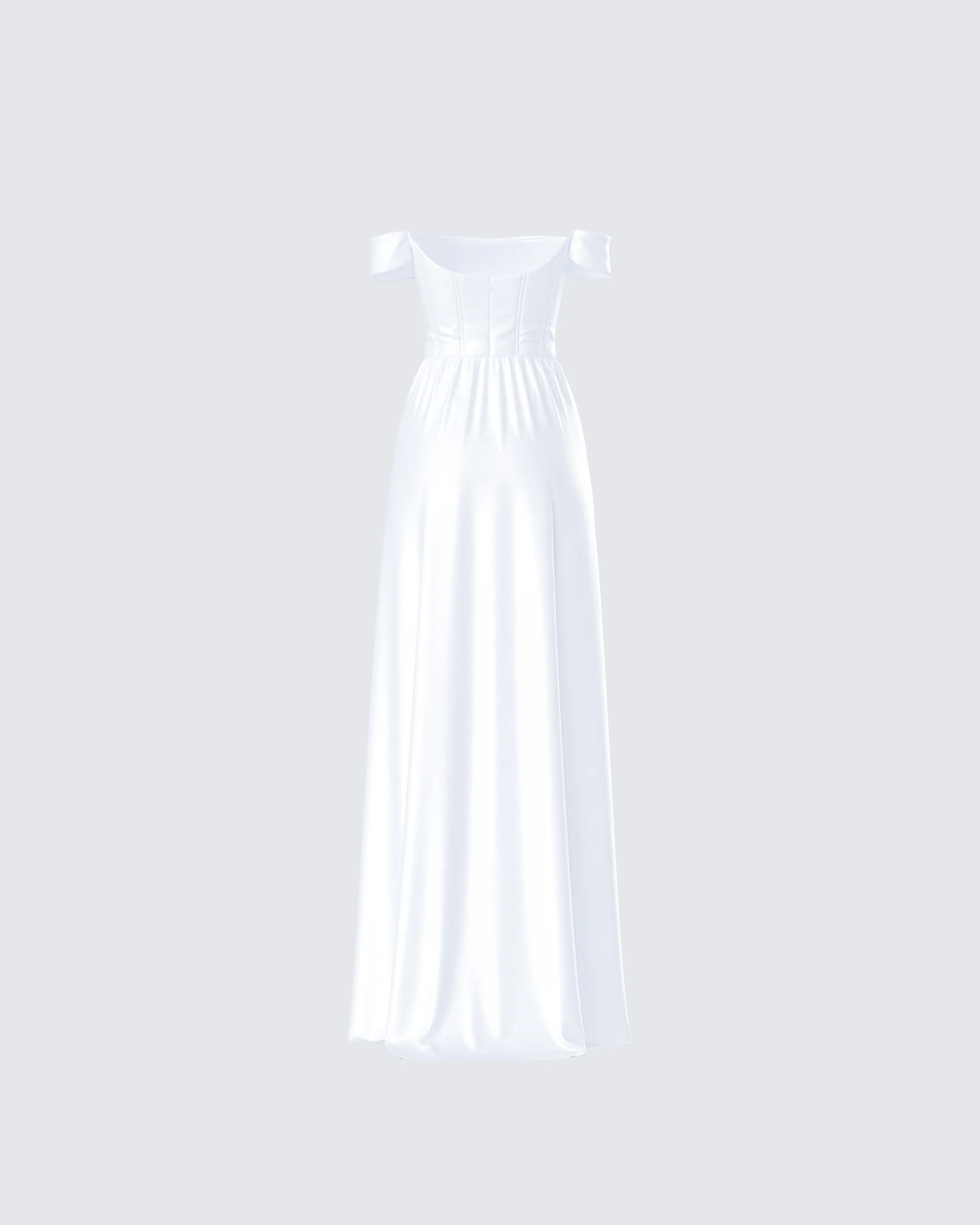 Aika White Off Shoulder High Low Dress - Image 3