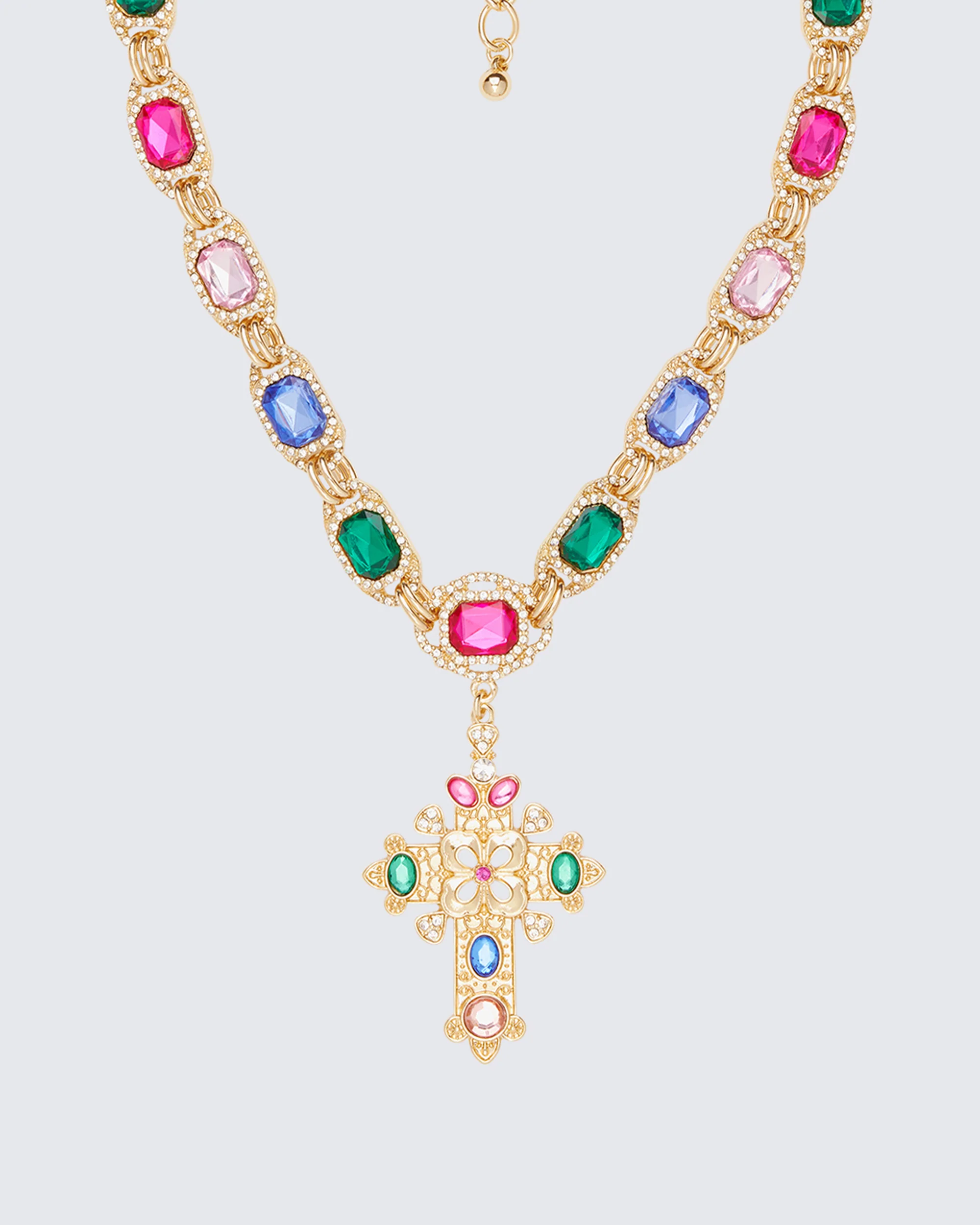 Aislyn Gold Multi Gem Necklace - Image 2
