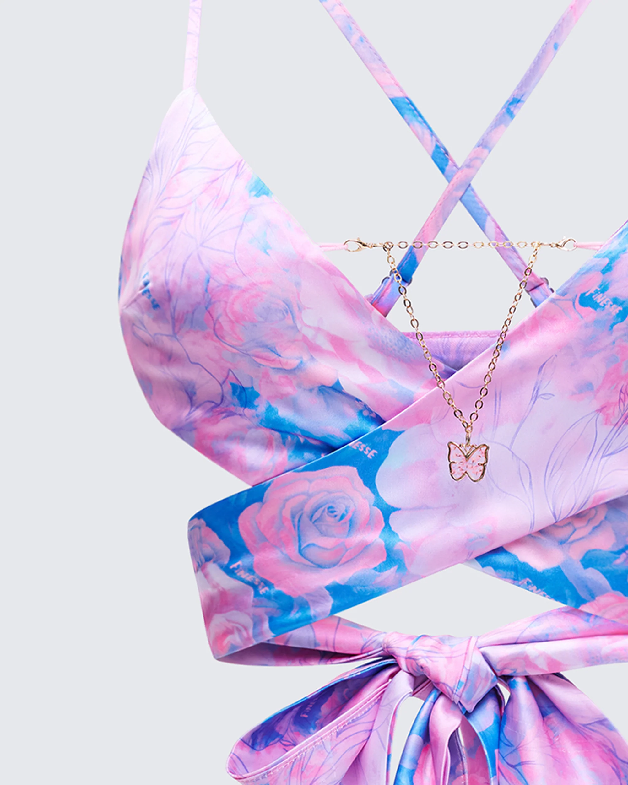 Aiyana Multi Floral Print Wrap Top - Image 6
