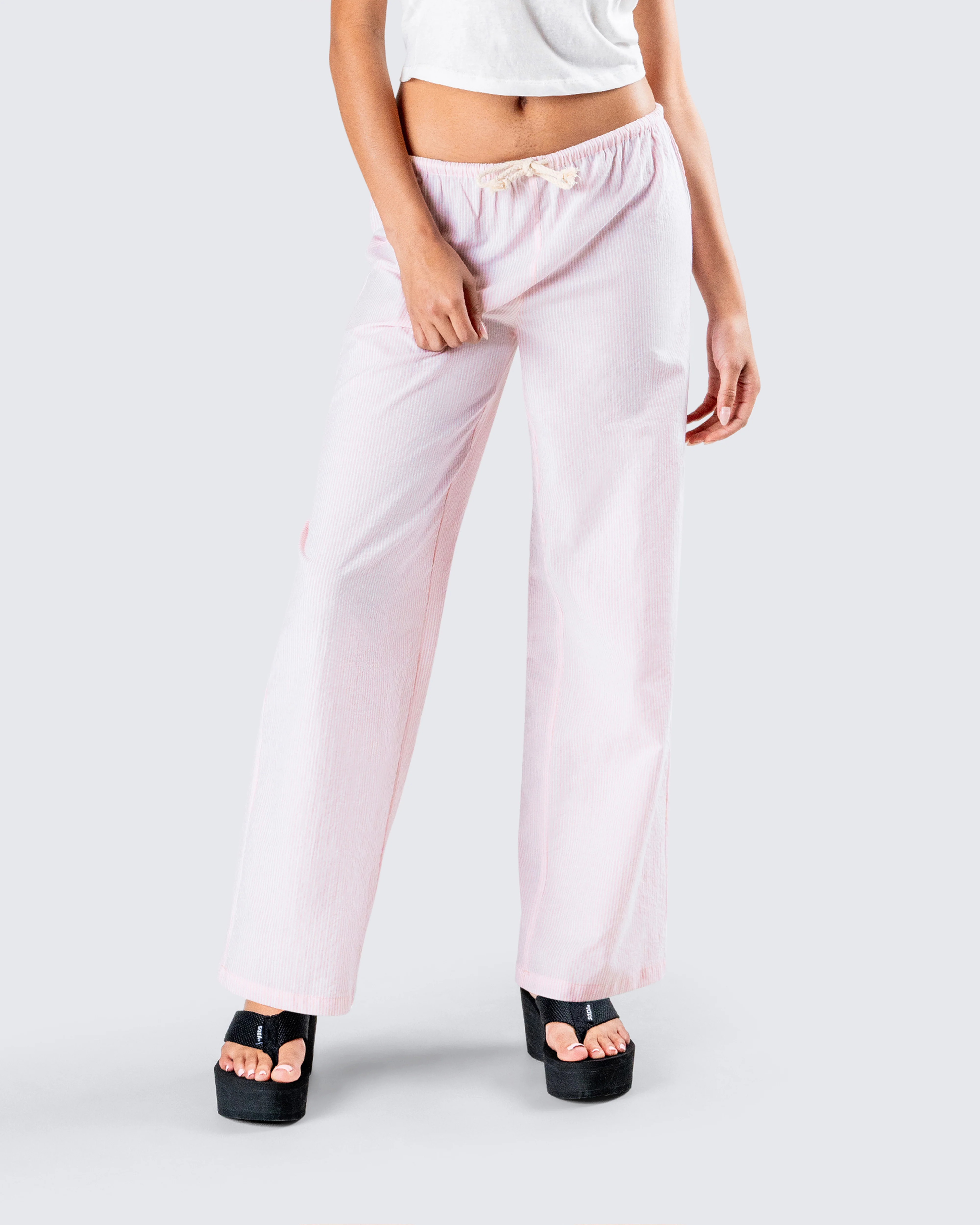 Akia Pink Stripe Drawstring Pant - Image 8