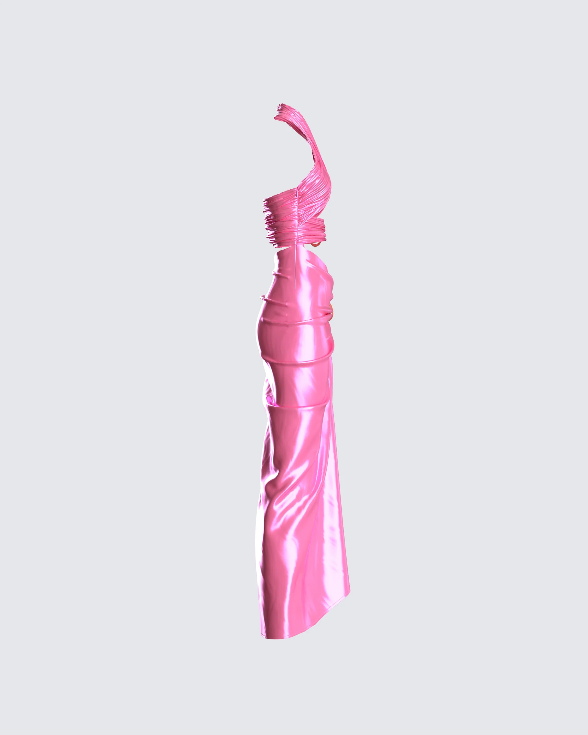 Alaina Pink Satin Maxi Dress - Image 2