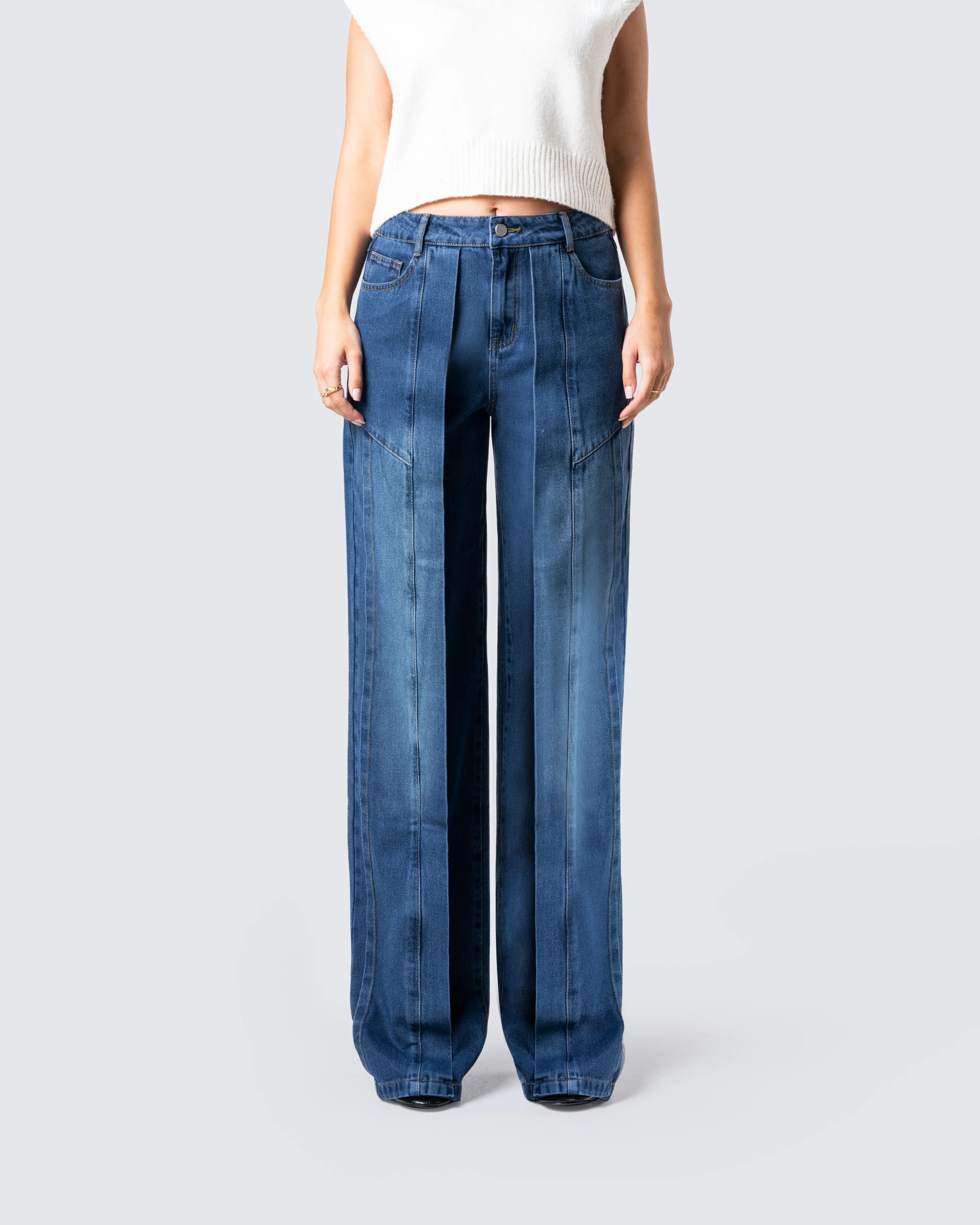 Alexander Blue Wide Leg Jeans - Image 4