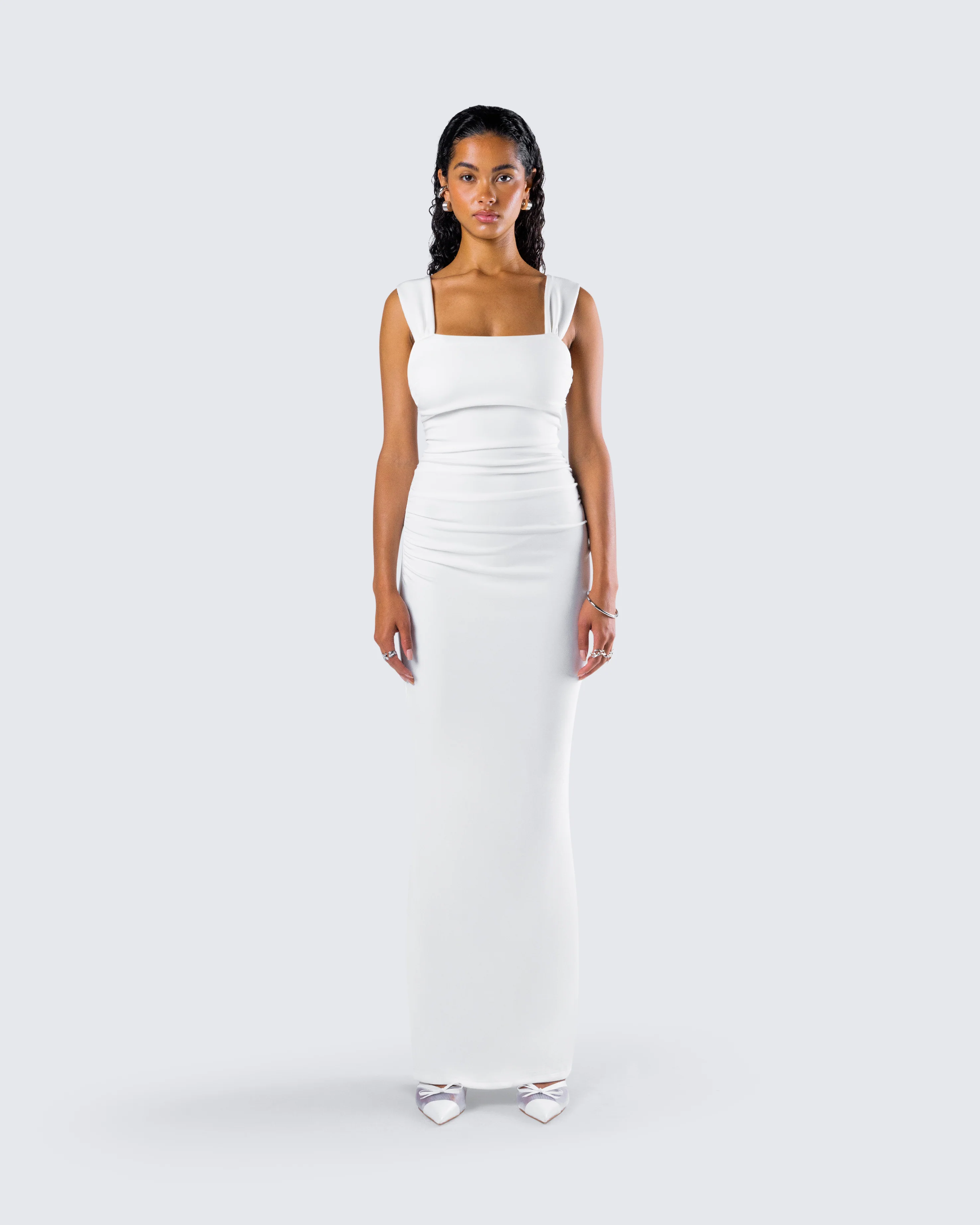 Alexandra White Jersey Maxi Dress - Image 4