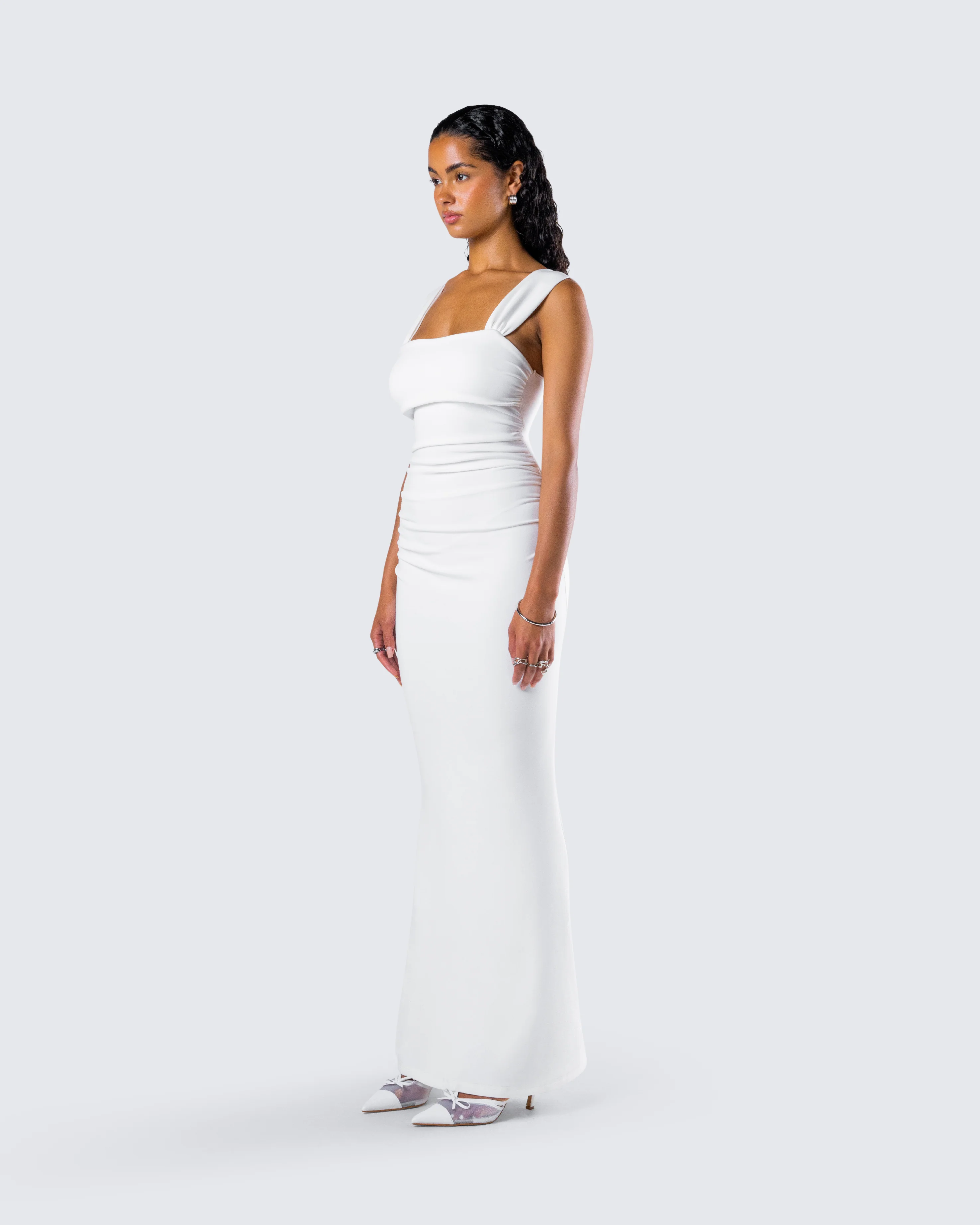 Alexandra White Jersey Maxi Dress - Image 5