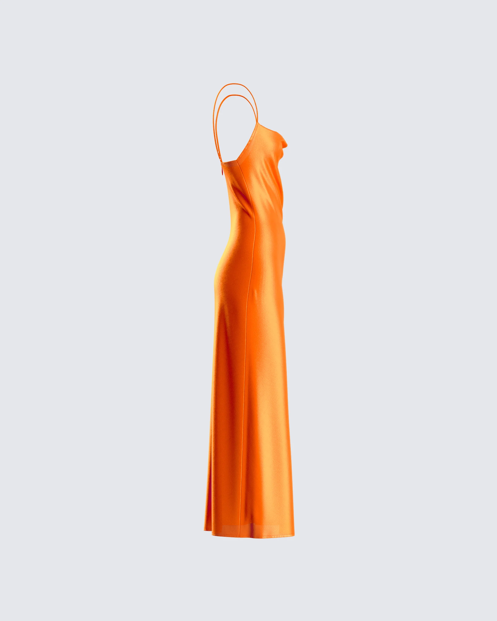 Alina Orange Satin Midi Dress - Image 2
