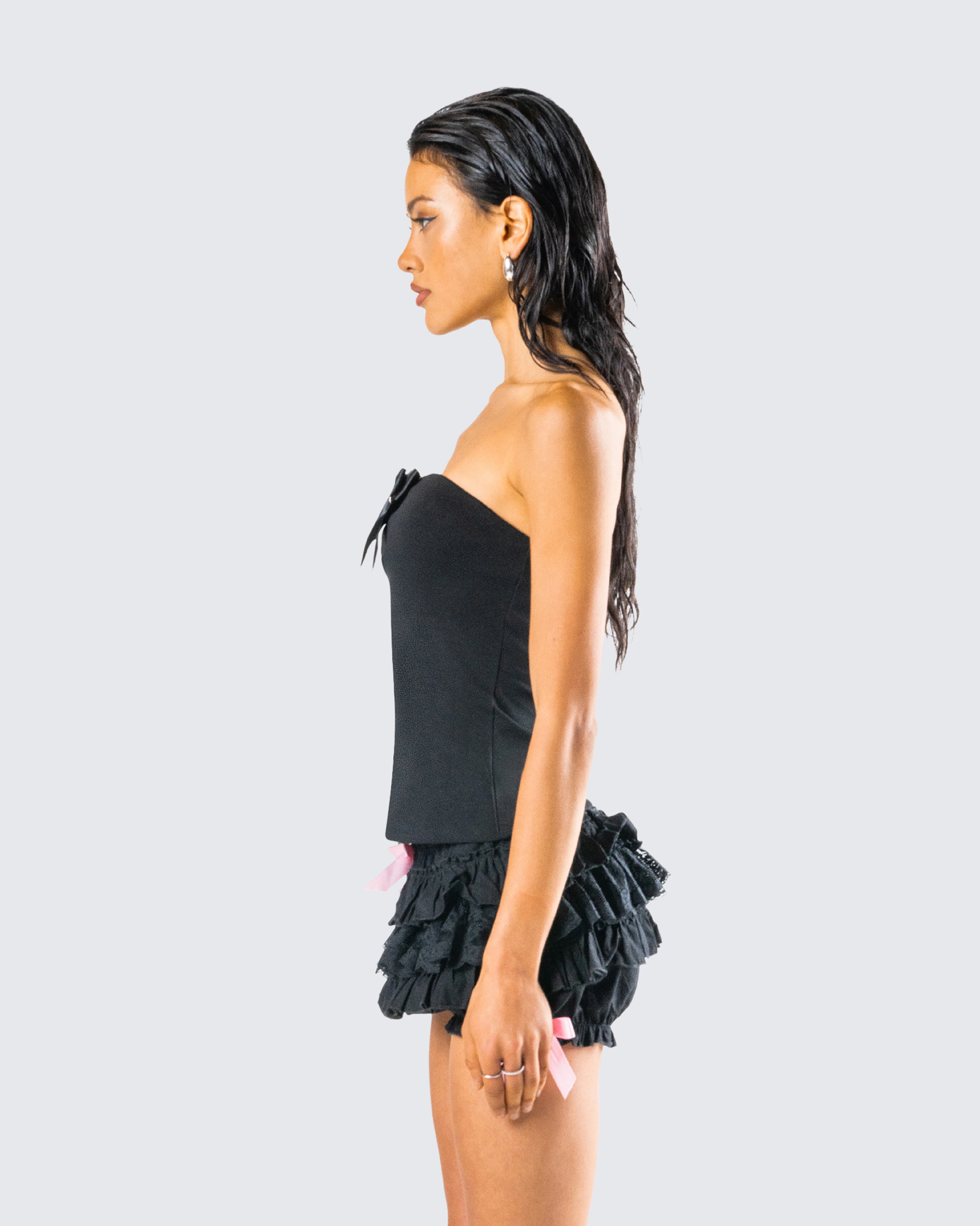Aloa Black Bow Jersey Tube Top - Image 6