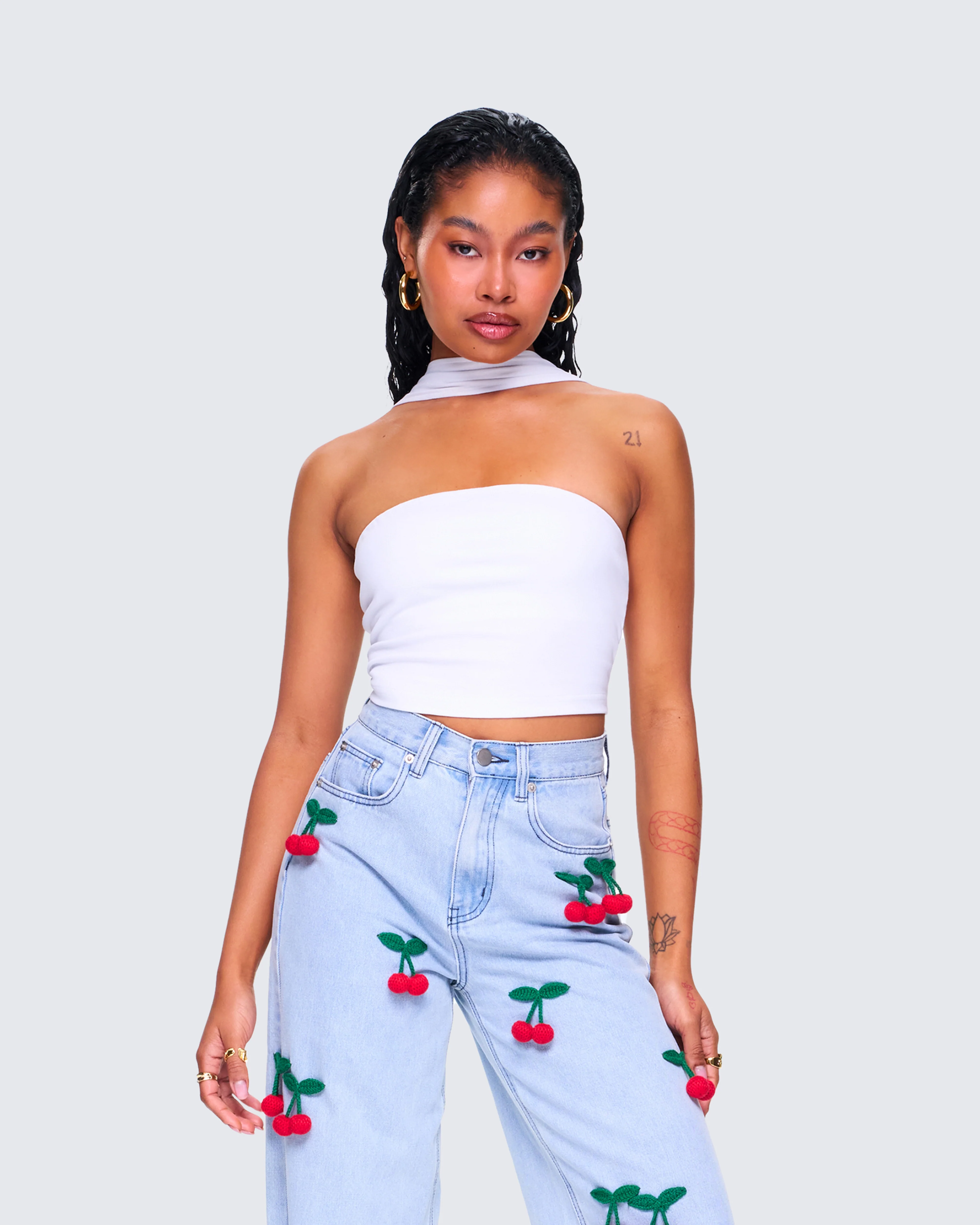 Alondra White Tube Halter Top - Image 5