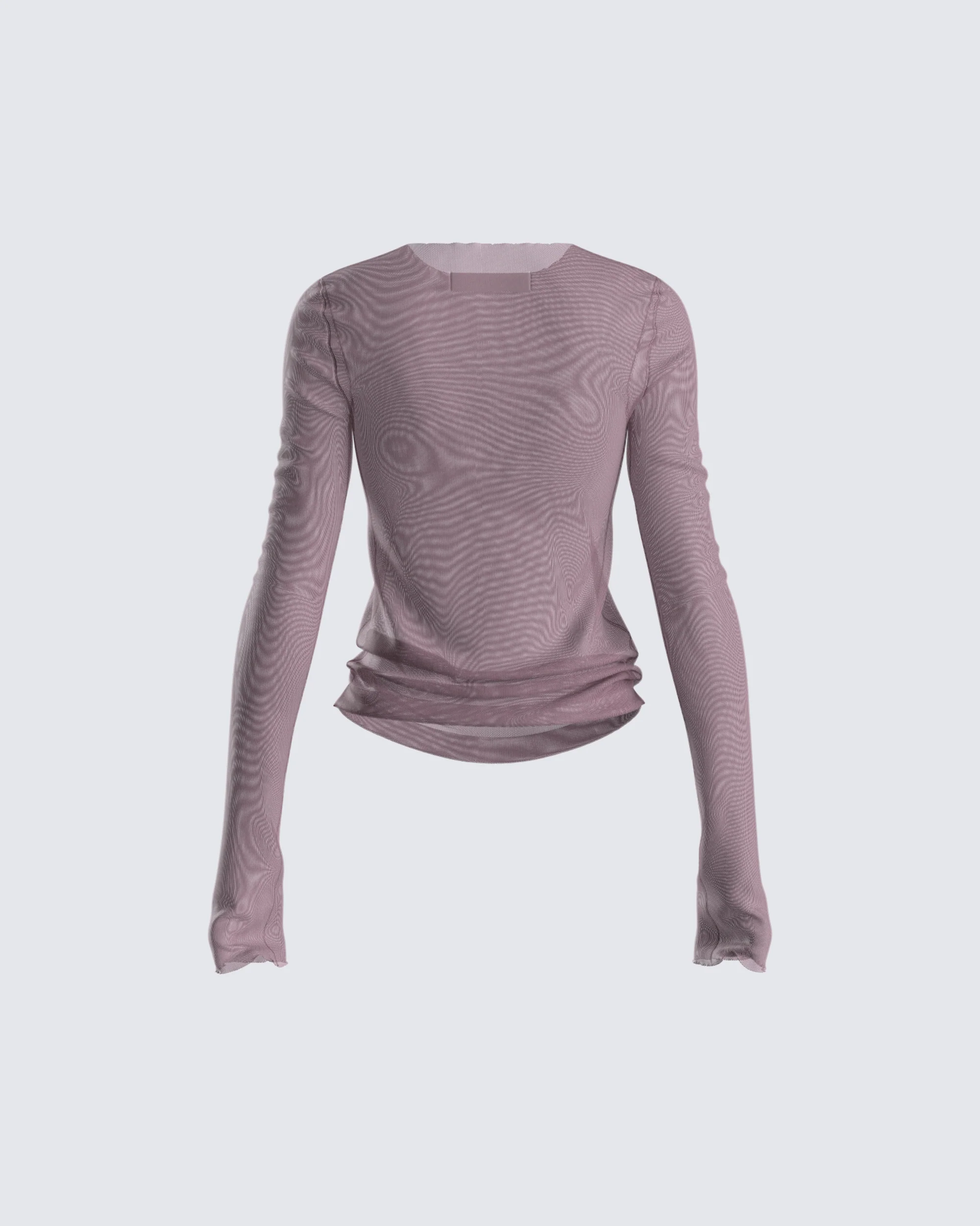 Alyson Grey Mesh Long Sleeve Top - Image 3