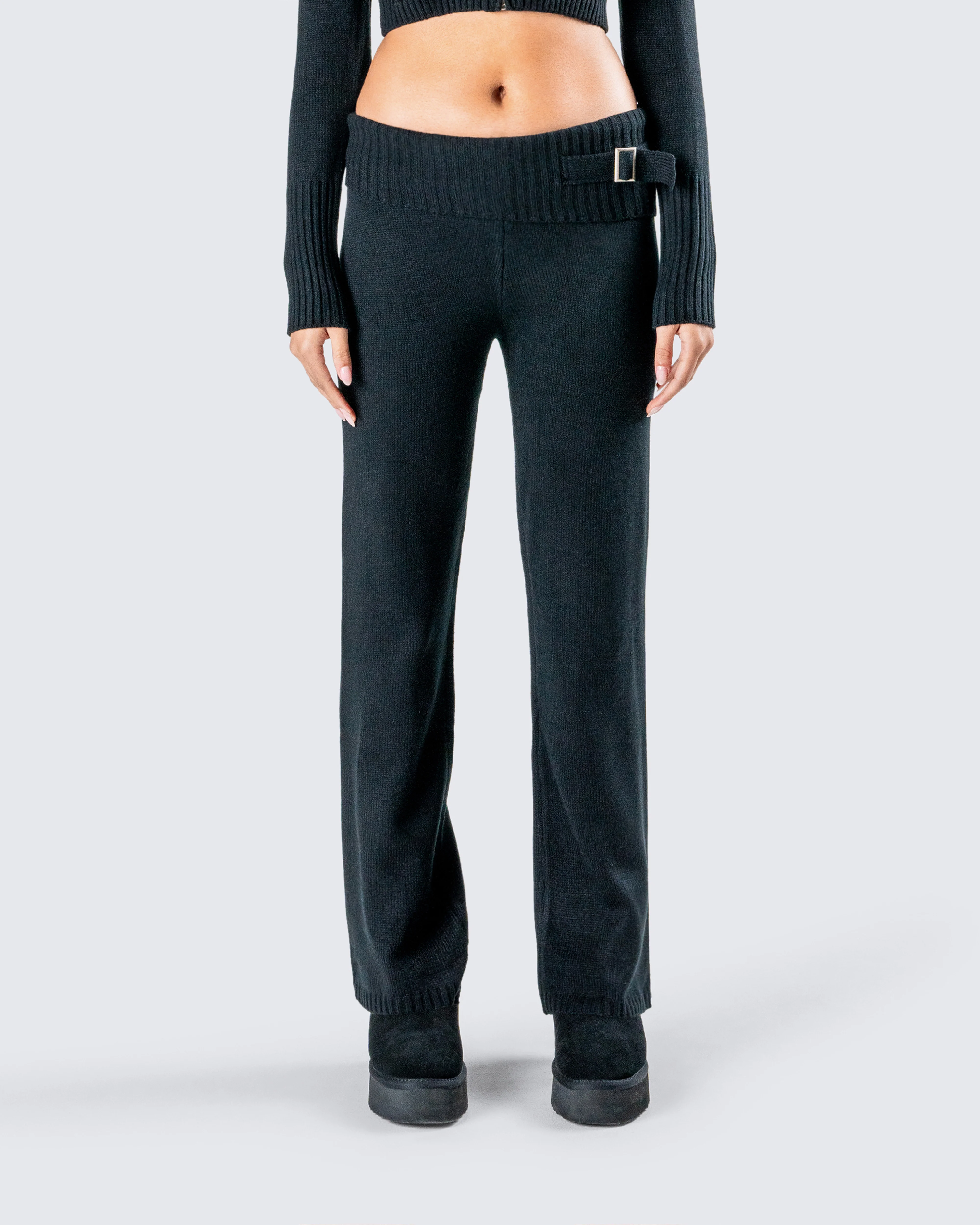 Alyssa Black Knit Pant - Image 4