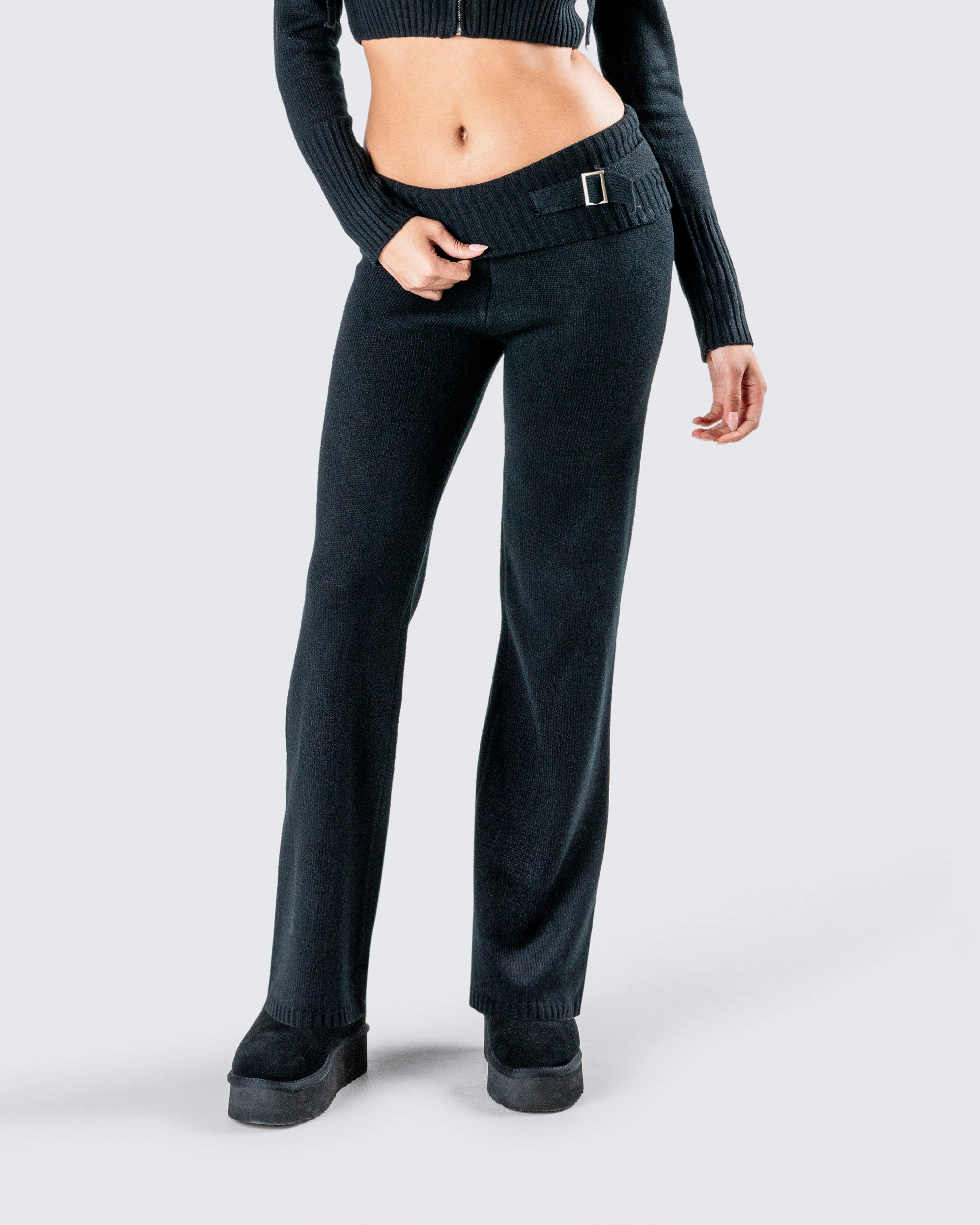 Alyssa Black Knit Pant - Image 8