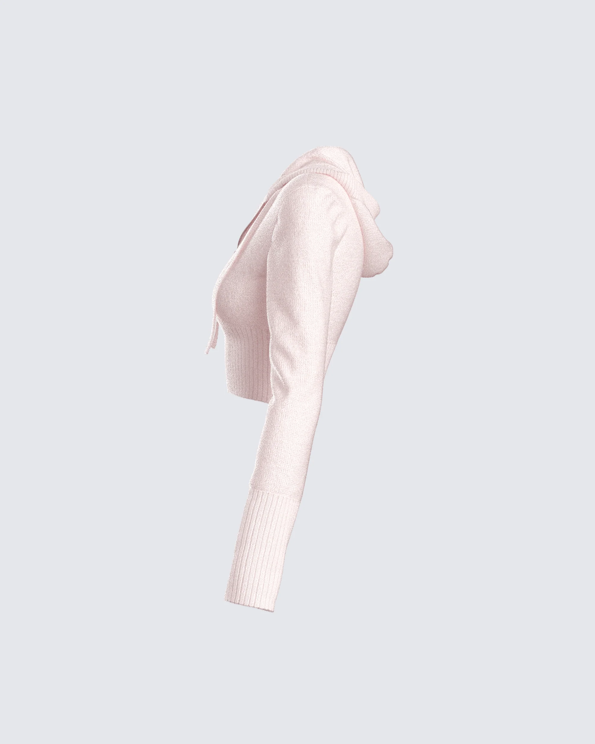 Alyssa Pink Knit Cropped Jacket - Image 2