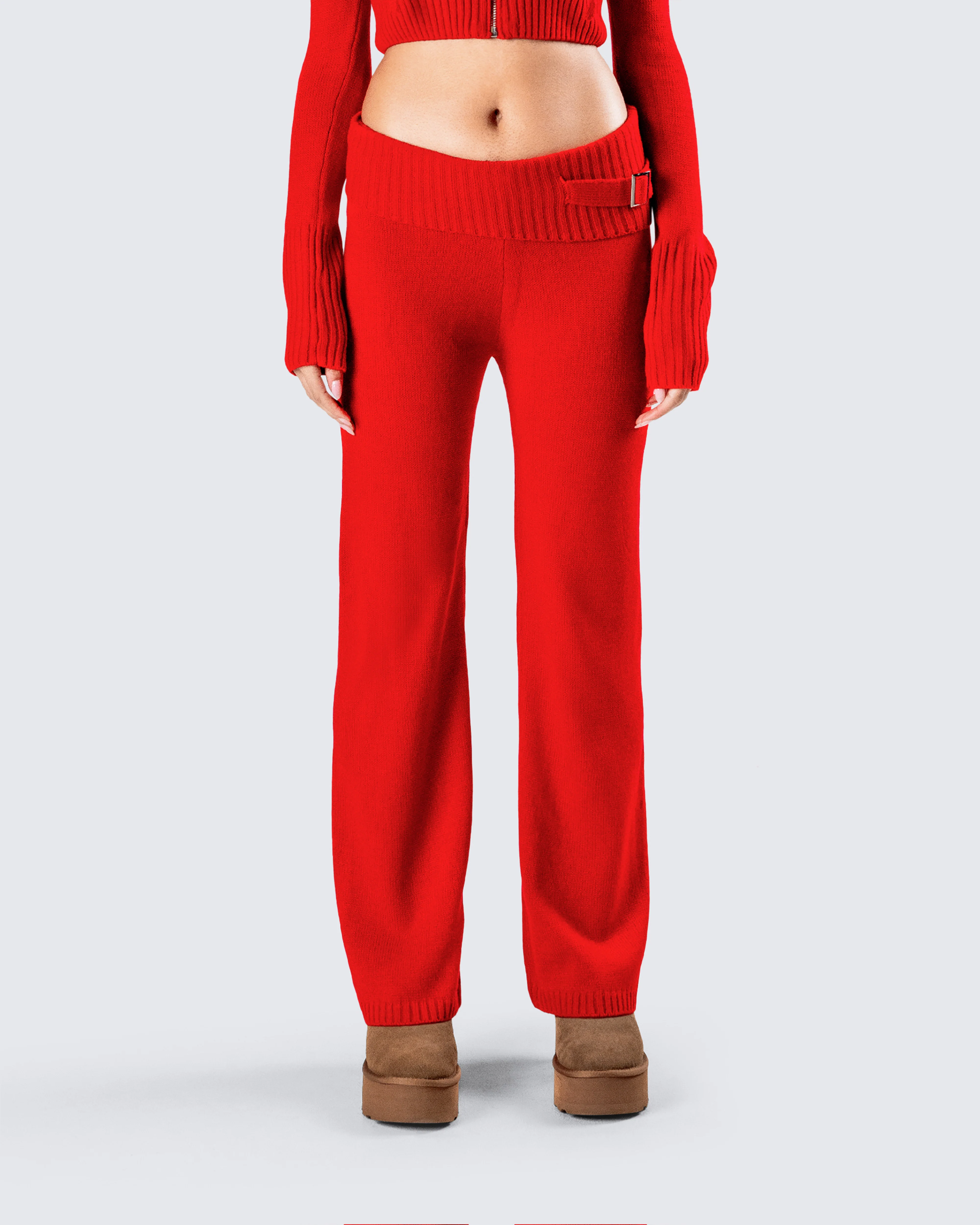Alyssa Red Knit Pant - Image 4