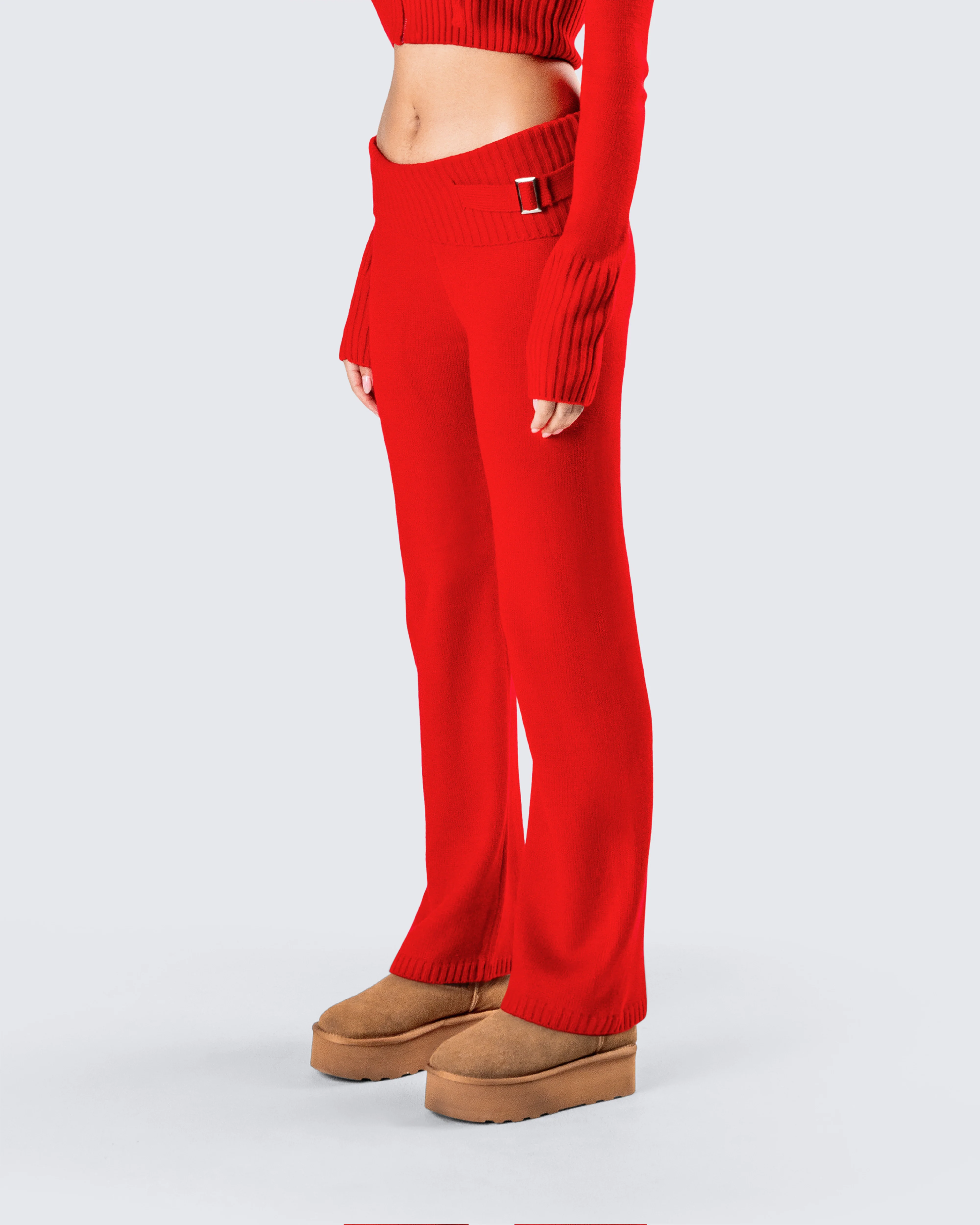 Alyssa Red Knit Pant - Image 5
