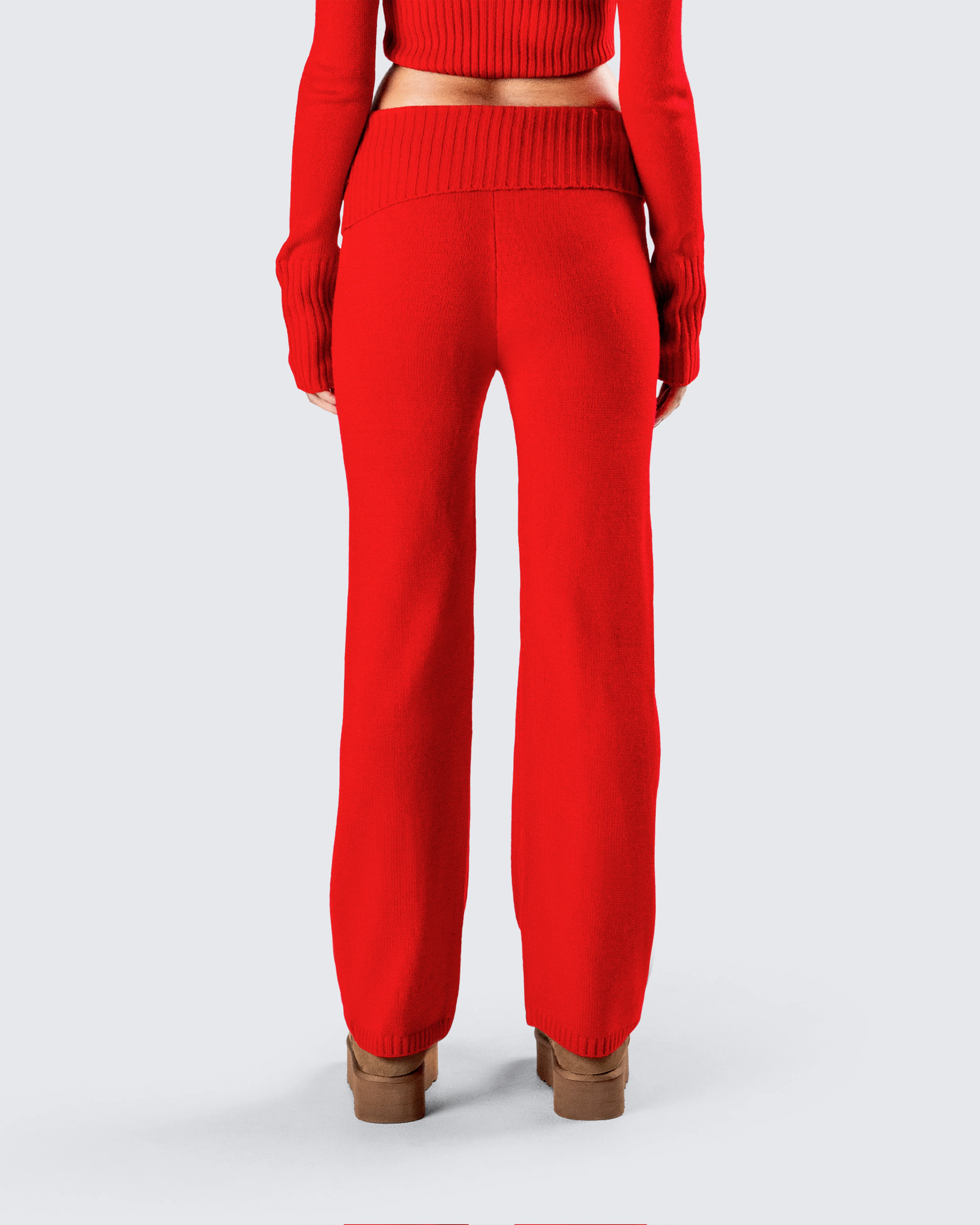 Alyssa Red Knit Pant - Image 7