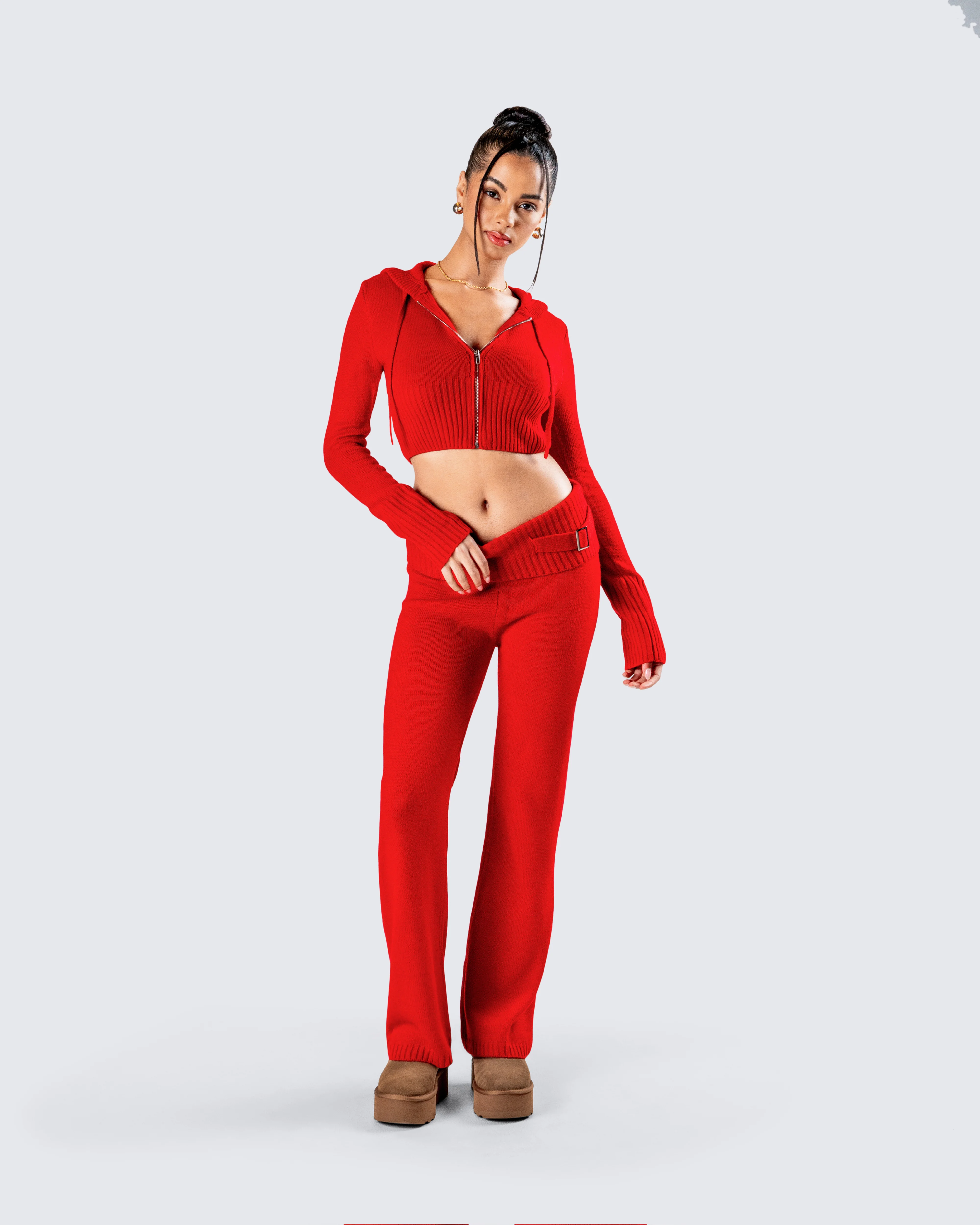 Alyssa Red Knit Pant - Image 9
