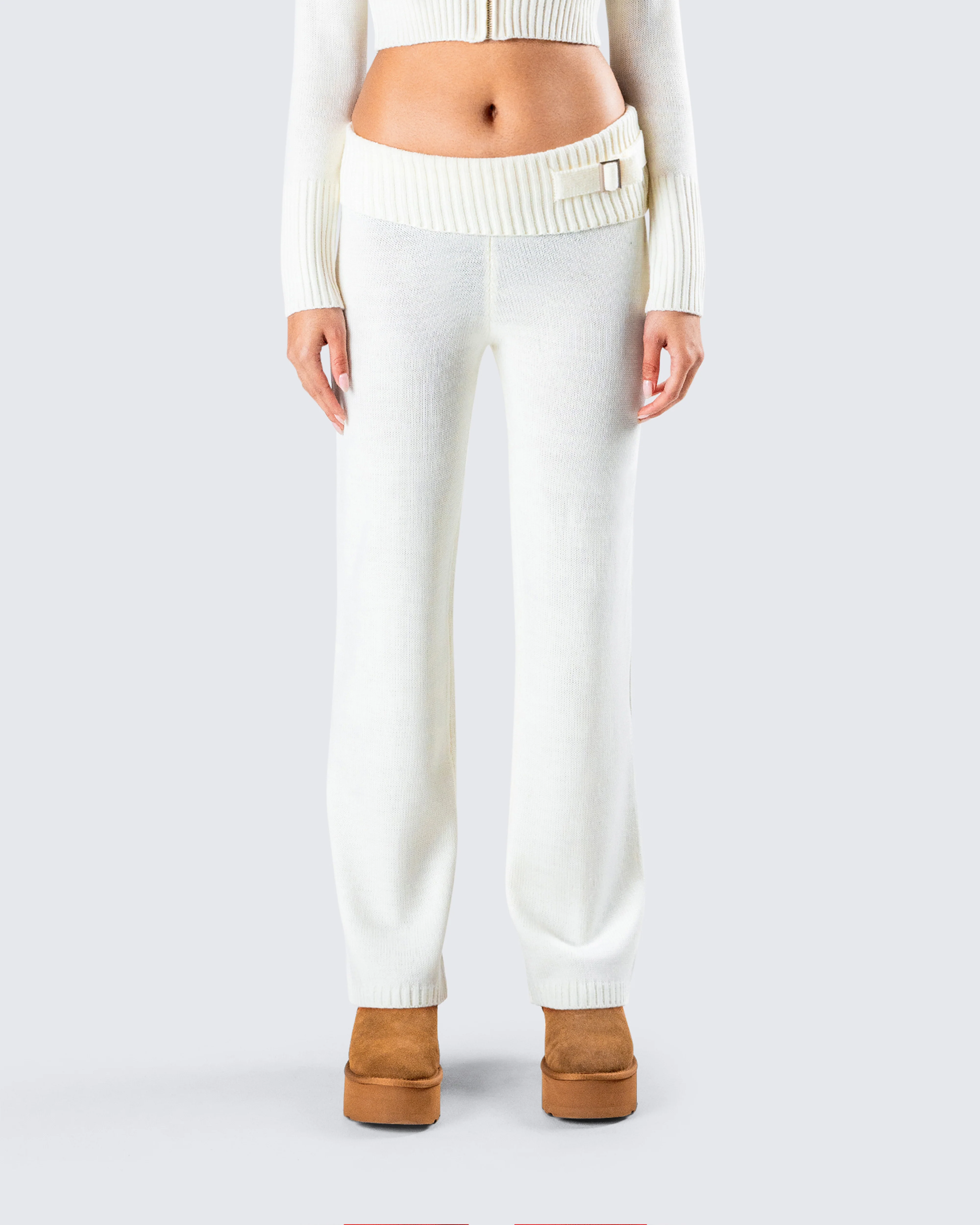 Alyssa White Knit Pant - Image 4