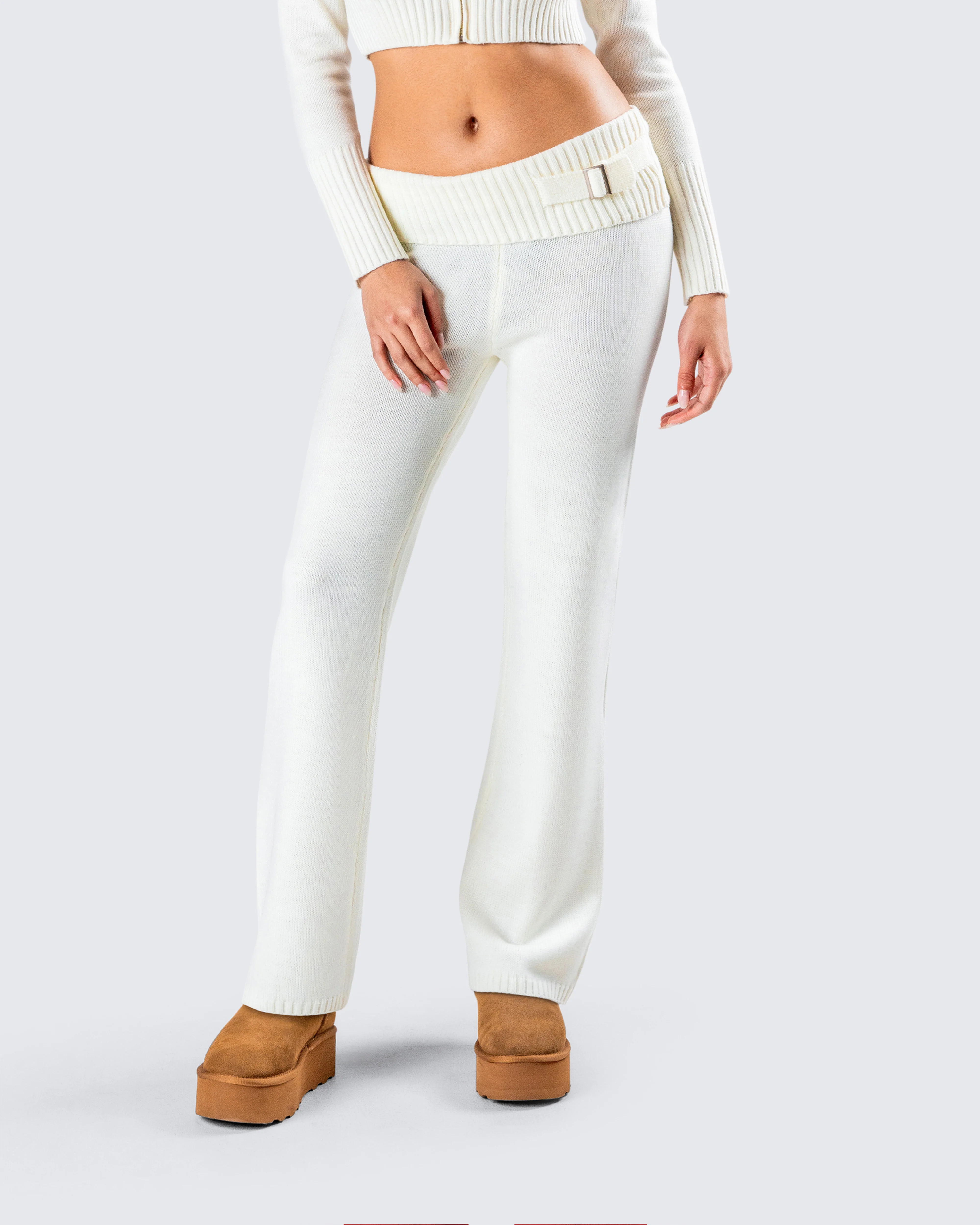 Alyssa White Knit Pant - Image 8