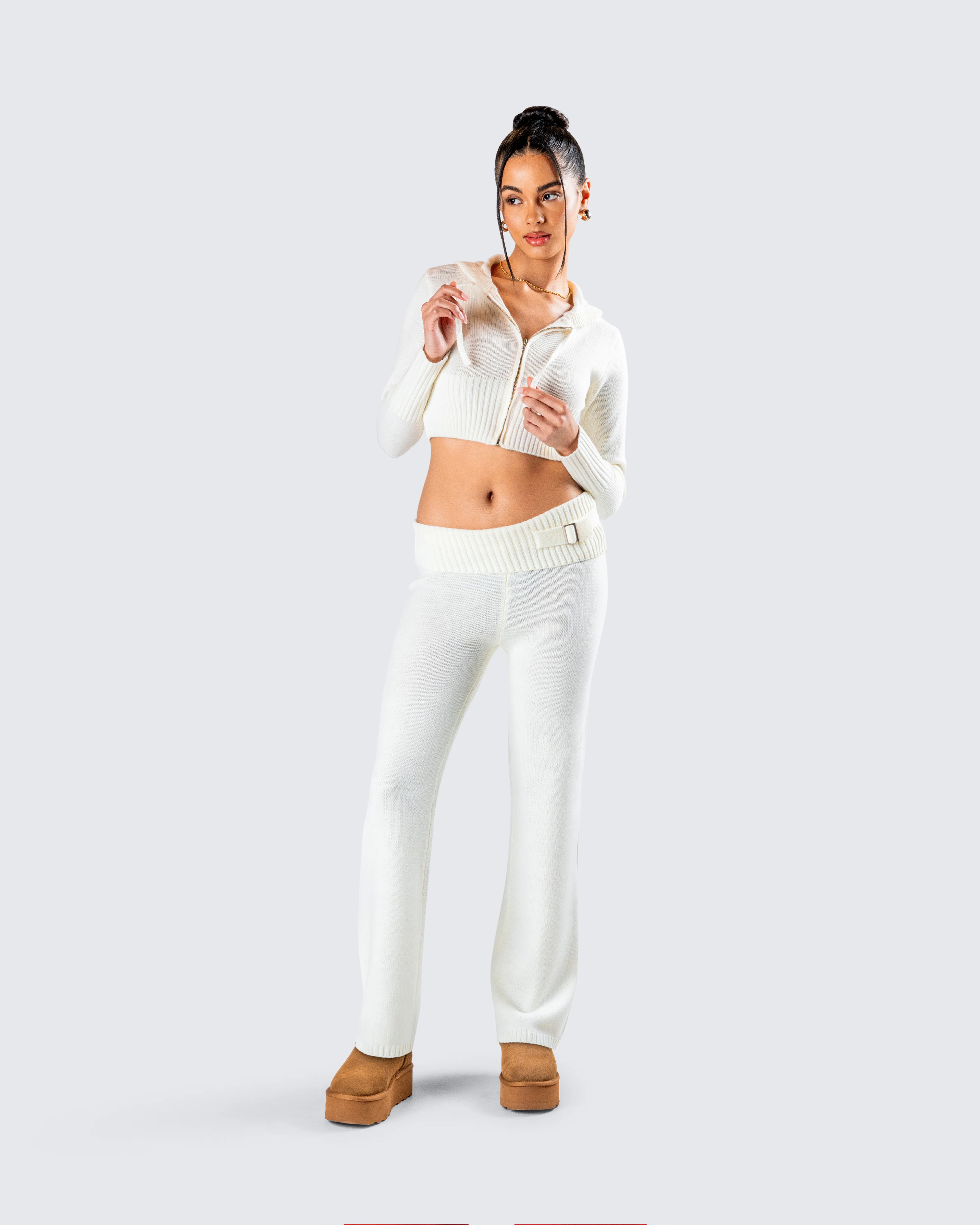 Alyssa White Knit Pant - Image 9