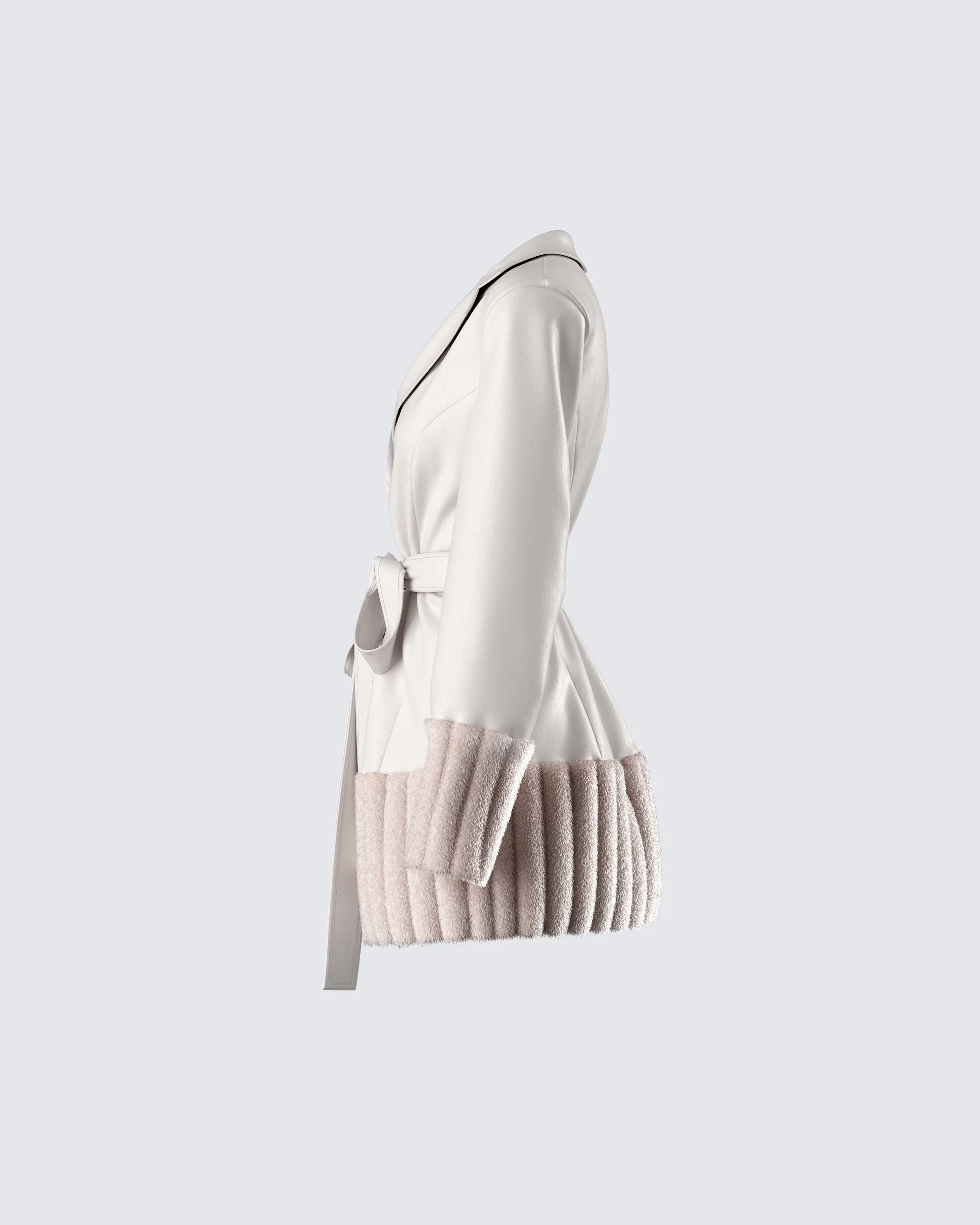 Amadee Ivory Vegan Leather Coat - Image 2