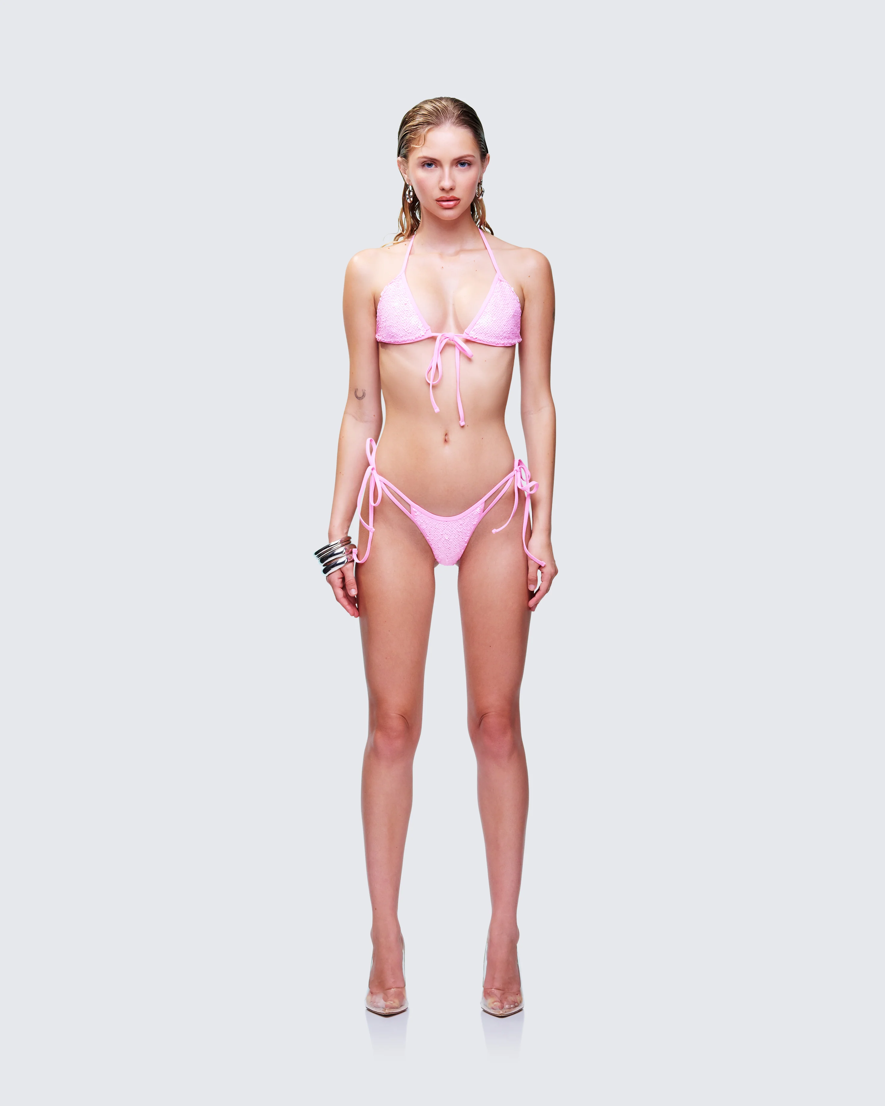 Amal Pink Sequin Bikini Set - Image 2