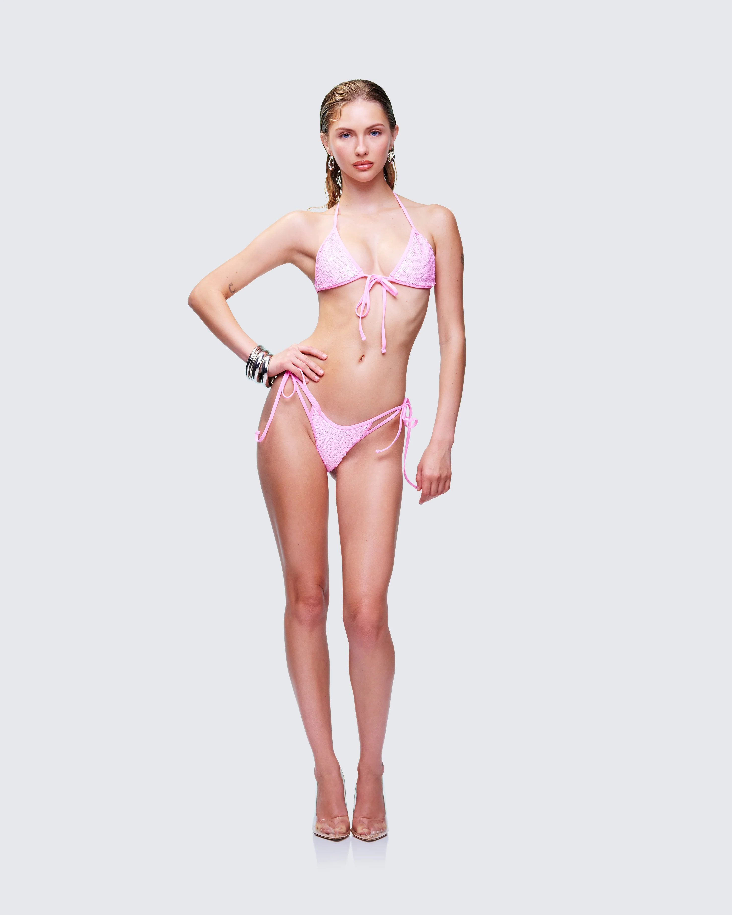 Amal Pink Sequin Bikini Set - Image 4