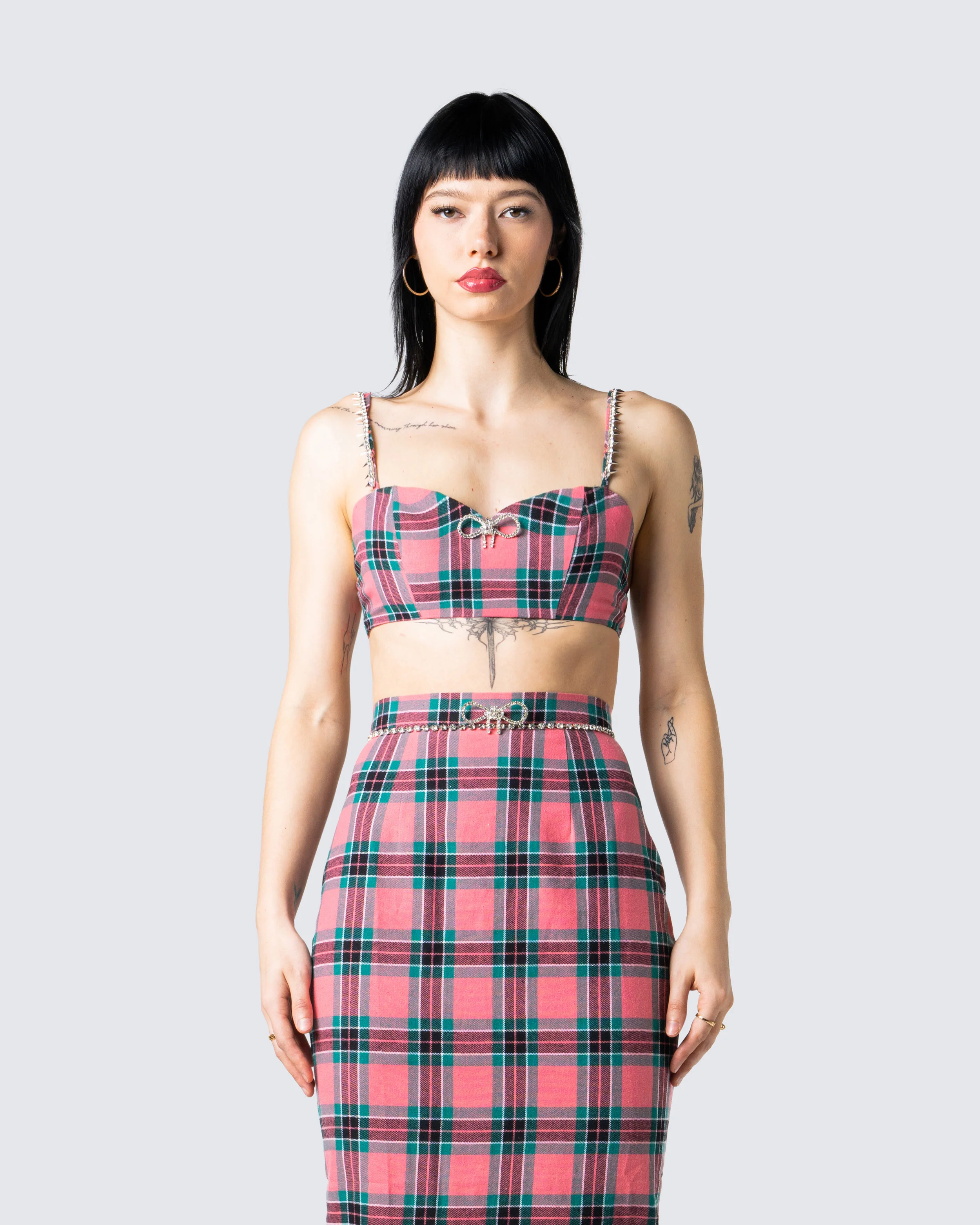 Amanda Multi Plaid Crop Top - Image 4