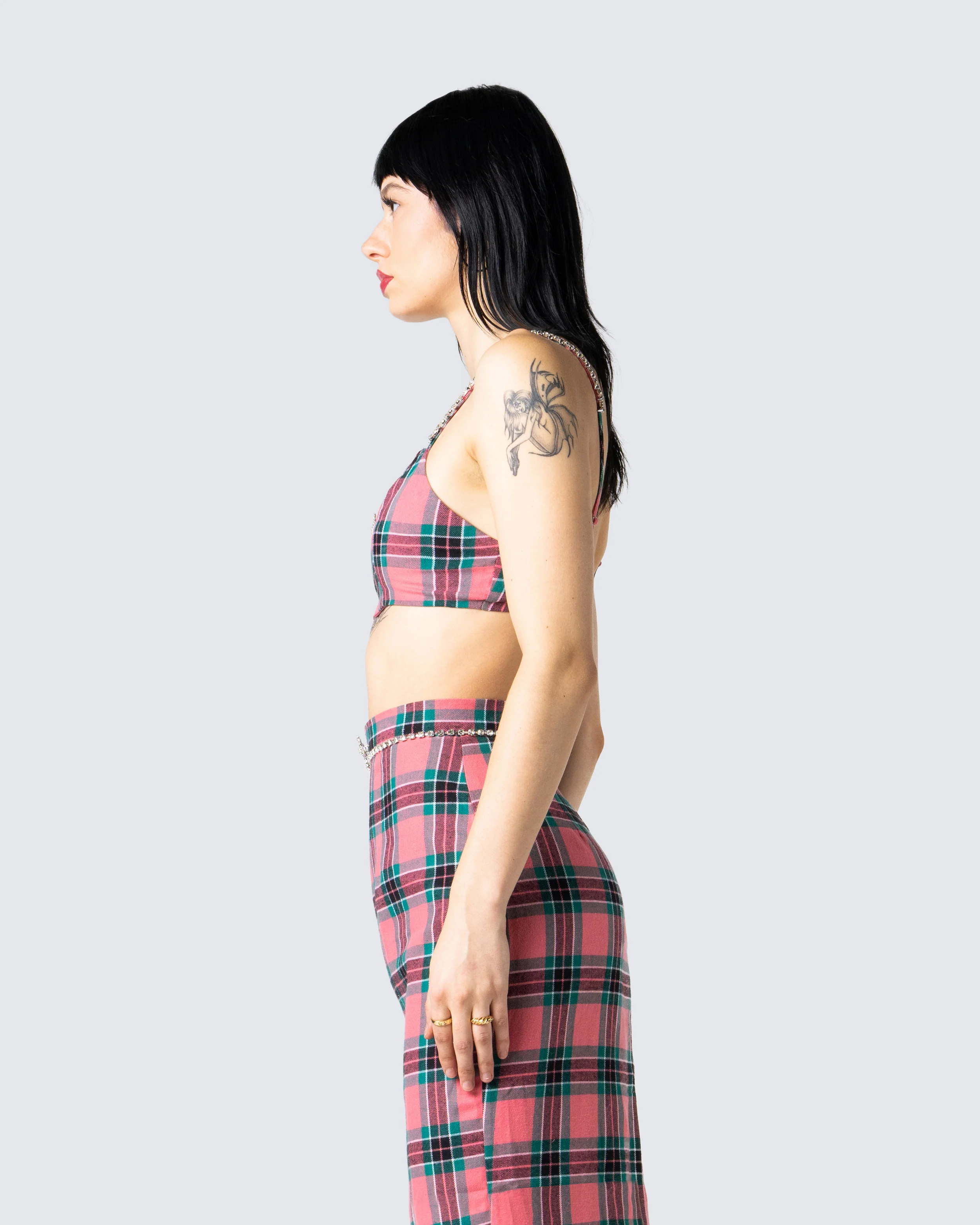 Amanda Multi Plaid Crop Top - Image 5