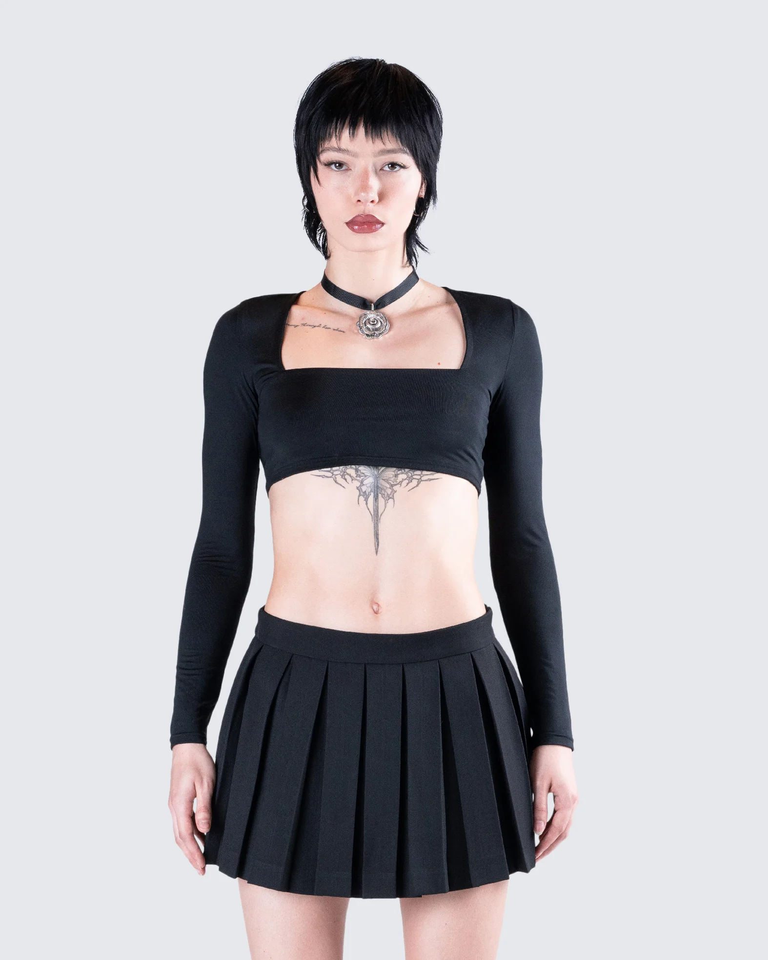 Amara Black Square Neck Top - Image 4