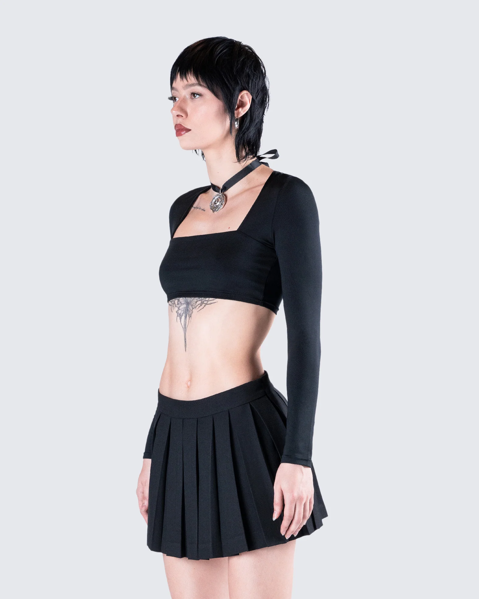 Amara Black Square Neck Top - Image 5