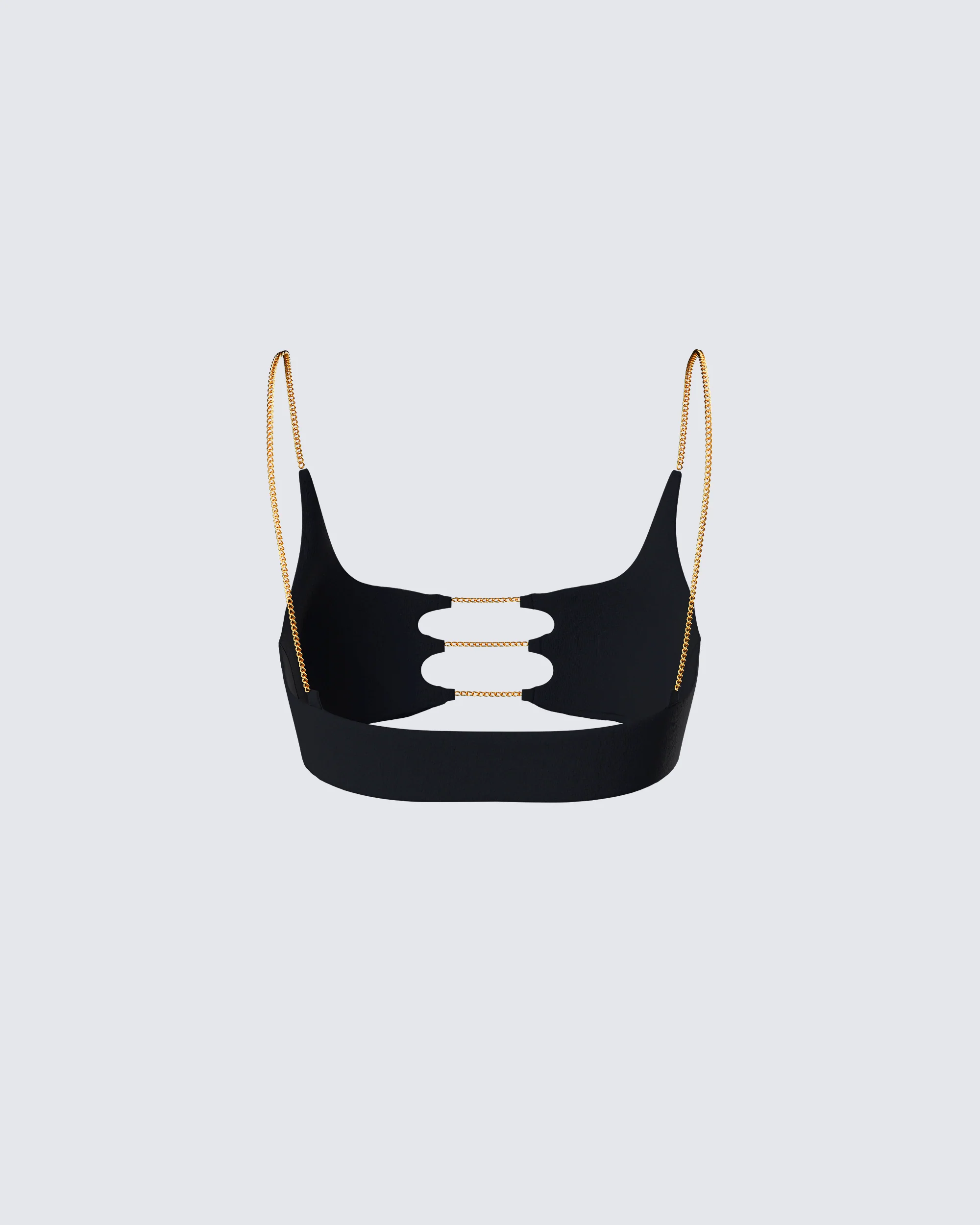 Amari Black Chain Cropped Top - Image 3